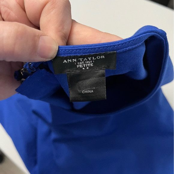 Ann Taylor Ann Taylor exposed back zipper Dress in blue size 10 petite Size L / US 10 / IT 46 - 4 Thumbnail
