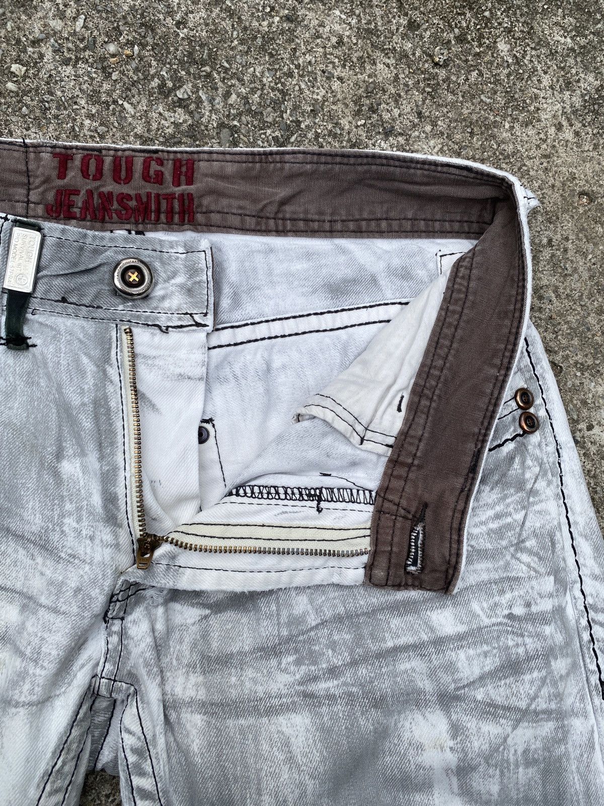 Japanese Brand × Tornado Mart 1990s - Tough Jeansmith Distressed Claws Mark Design Jeans Size US 32 / EU 48 - 16 Thumbnail
