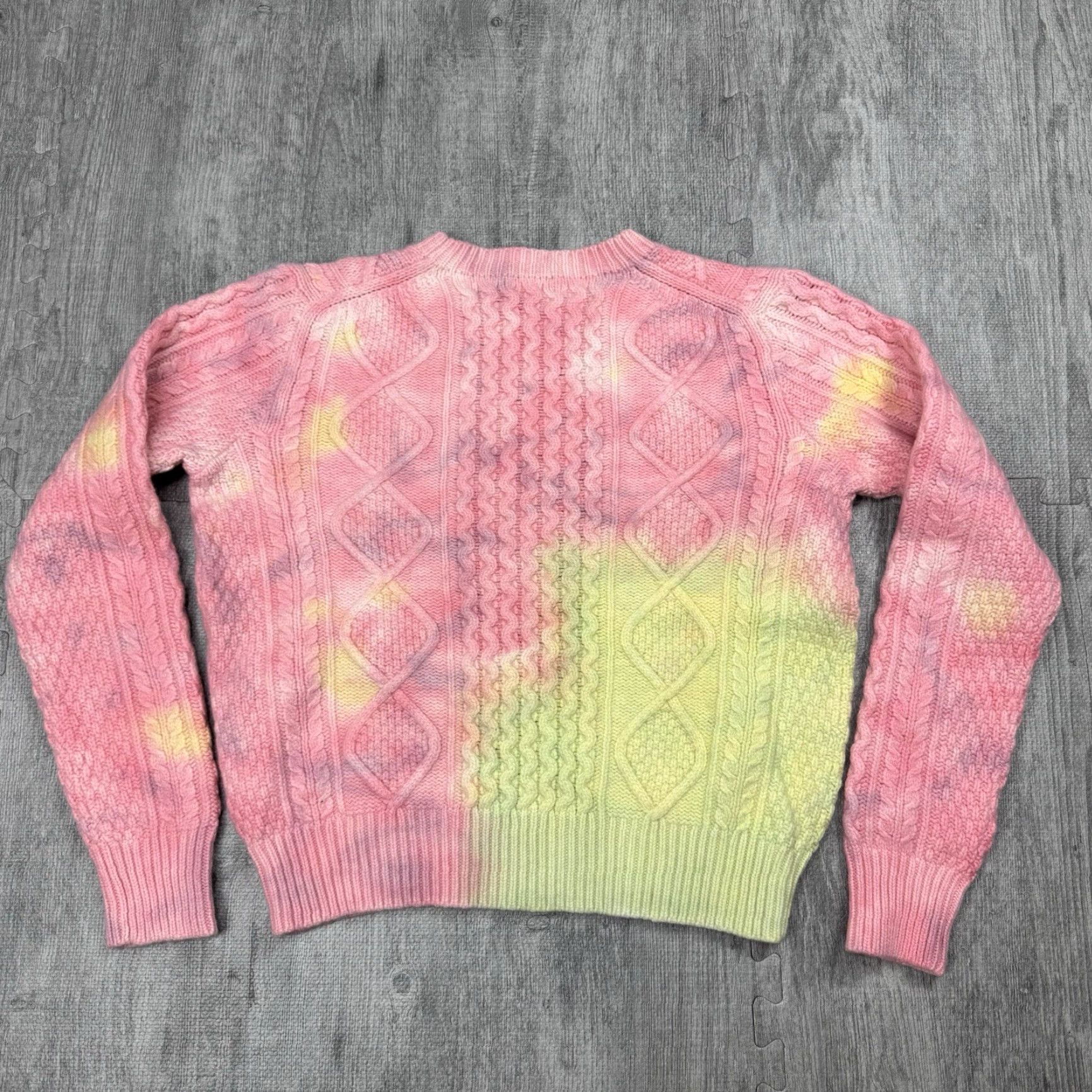 Polo Ralph Lauren POLO RALPH LAUREN WOMENS TIE DYE CABLE KNIT PULLOVER CREW SWEATER M MULTICOLOR Size M / US 6-8 / IT 42-44 - 7 Thumbnail