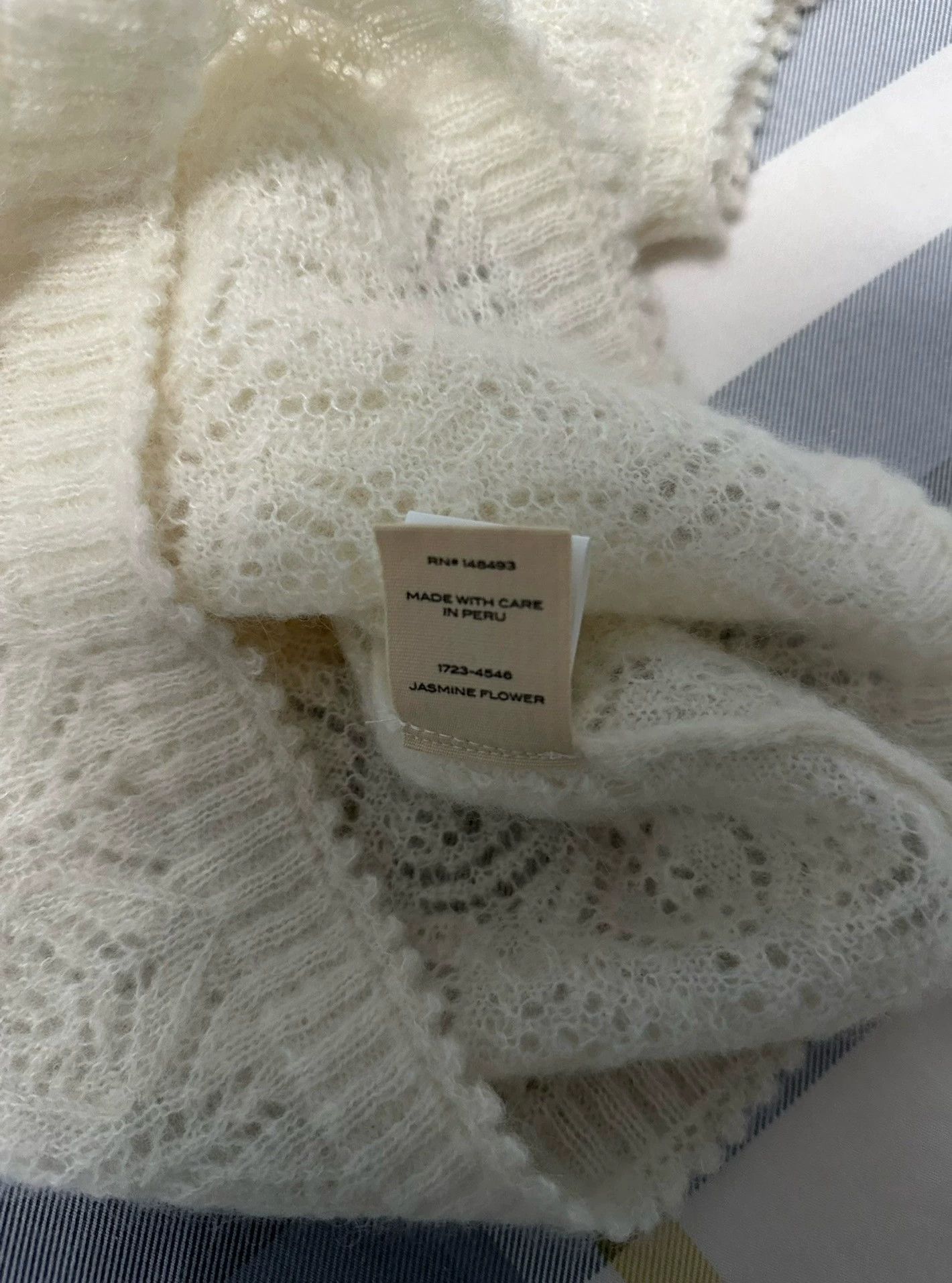Other Doen White Openwork Short-Sleeve Knit Sweater NWT Size XS / US 0-2 / IT 36-38 - 6 Thumbnail
