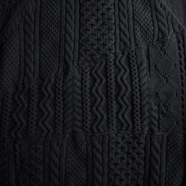 Comme des Garcons Homme 24AW COMME des GARCONS HOMME Aran Cable Knit Sweater Black S Size US S / EU 44-46 / 1 - 3 Thumbnail