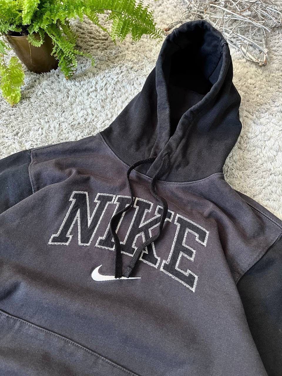 Nike × Vintage Nike Hoodie Streetwear Vintage Big Logo Swoosh Rare Drill Size US M / EU 48-50 / 2 - 5 Thumbnail