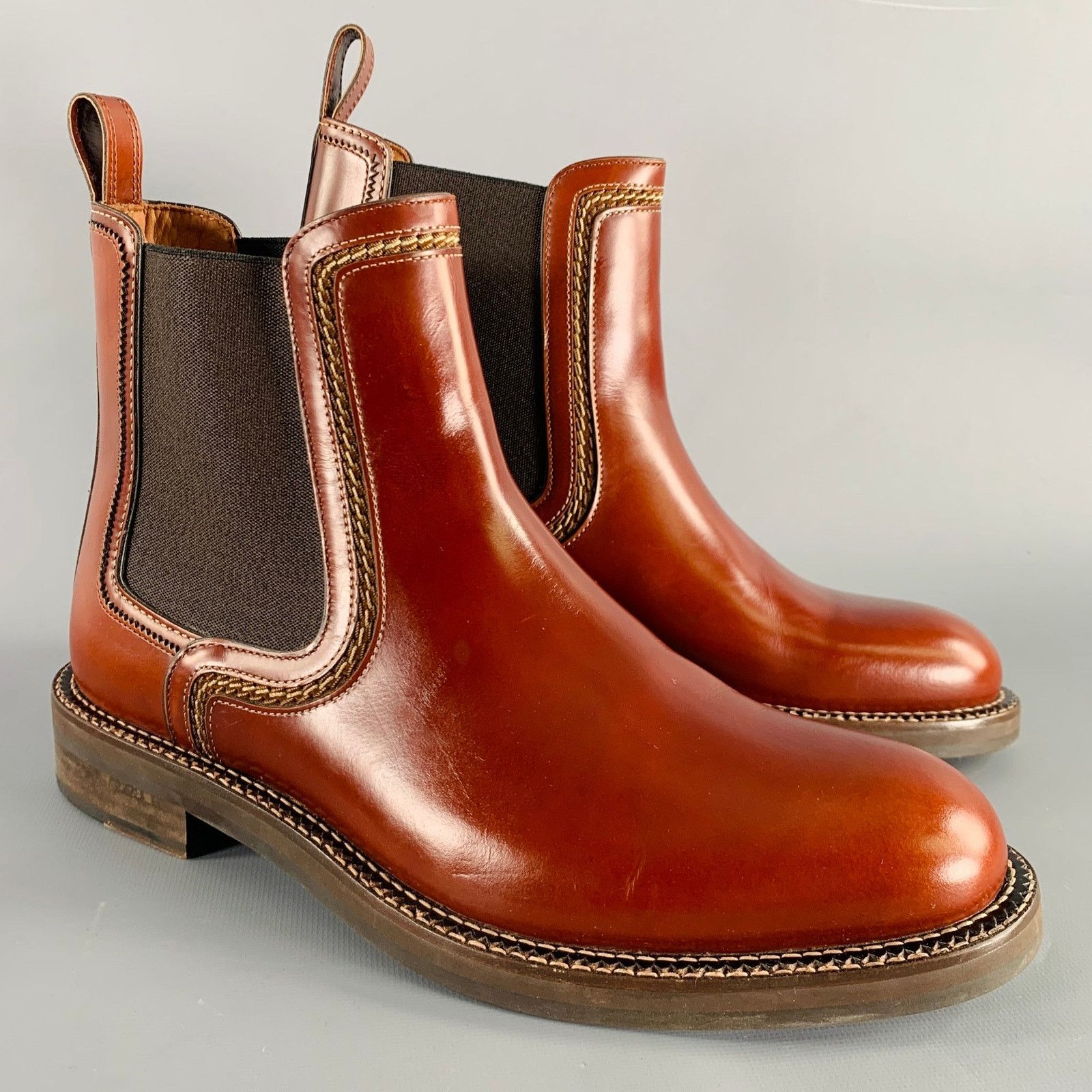Lanvin LANVIN Size 9 Cognac Brown Leather Pull On Boots Size US 9 / EU 42 - 1 Thumbnail