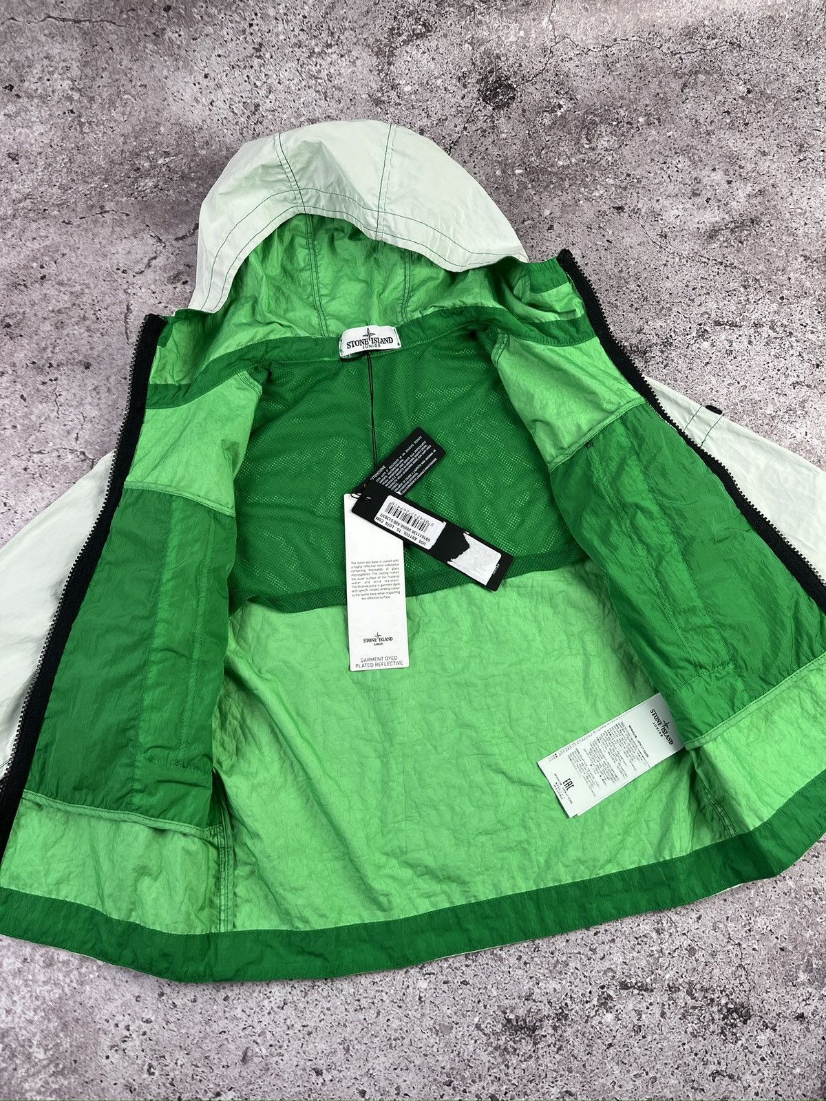Stone Island SI Junior Garment Dyed Plated Reflective Hooded Jacket Size US XXS / EU 40 - 6 Thumbnail
