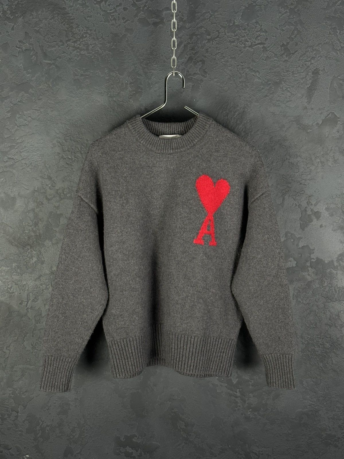 AMI AMI PARIS ADC Logo-Intarsia Virgin Wool Sweater Size US S / EU 44-46 / 1 - 5 Thumbnail