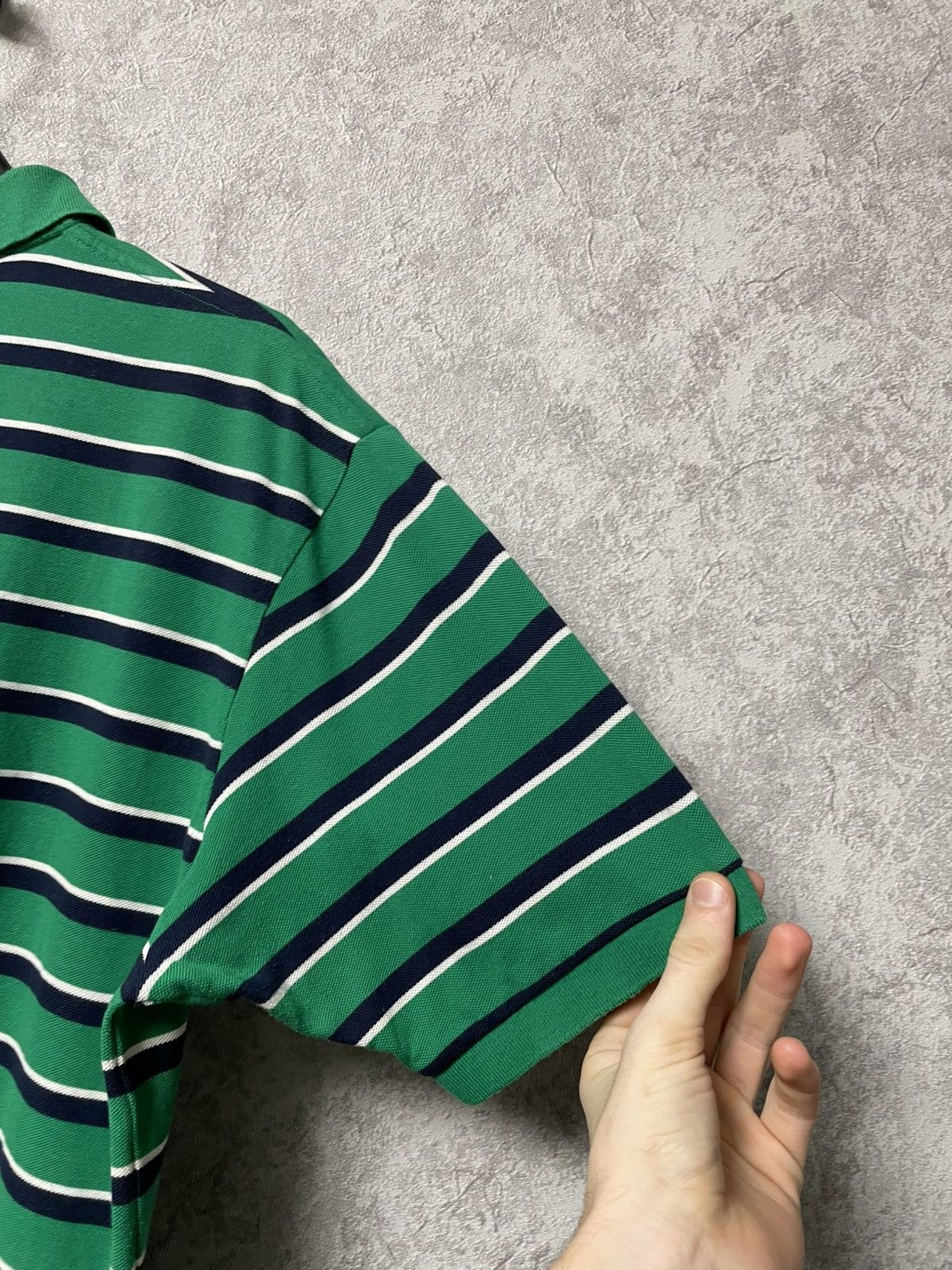 Polo Ralph Lauren Vintage Polo Ralph Lauren Green Striped Polo Shirt Y2K Size US L / EU 52-54 / 3 - 13 Thumbnail