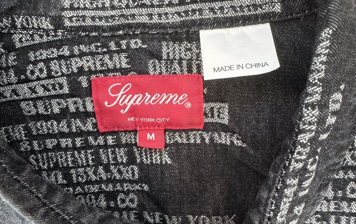 Supreme Supreme Black Denim Text Print Button-Up Shirt Size US M / EU 48-50 / 2 - 5 Thumbnail