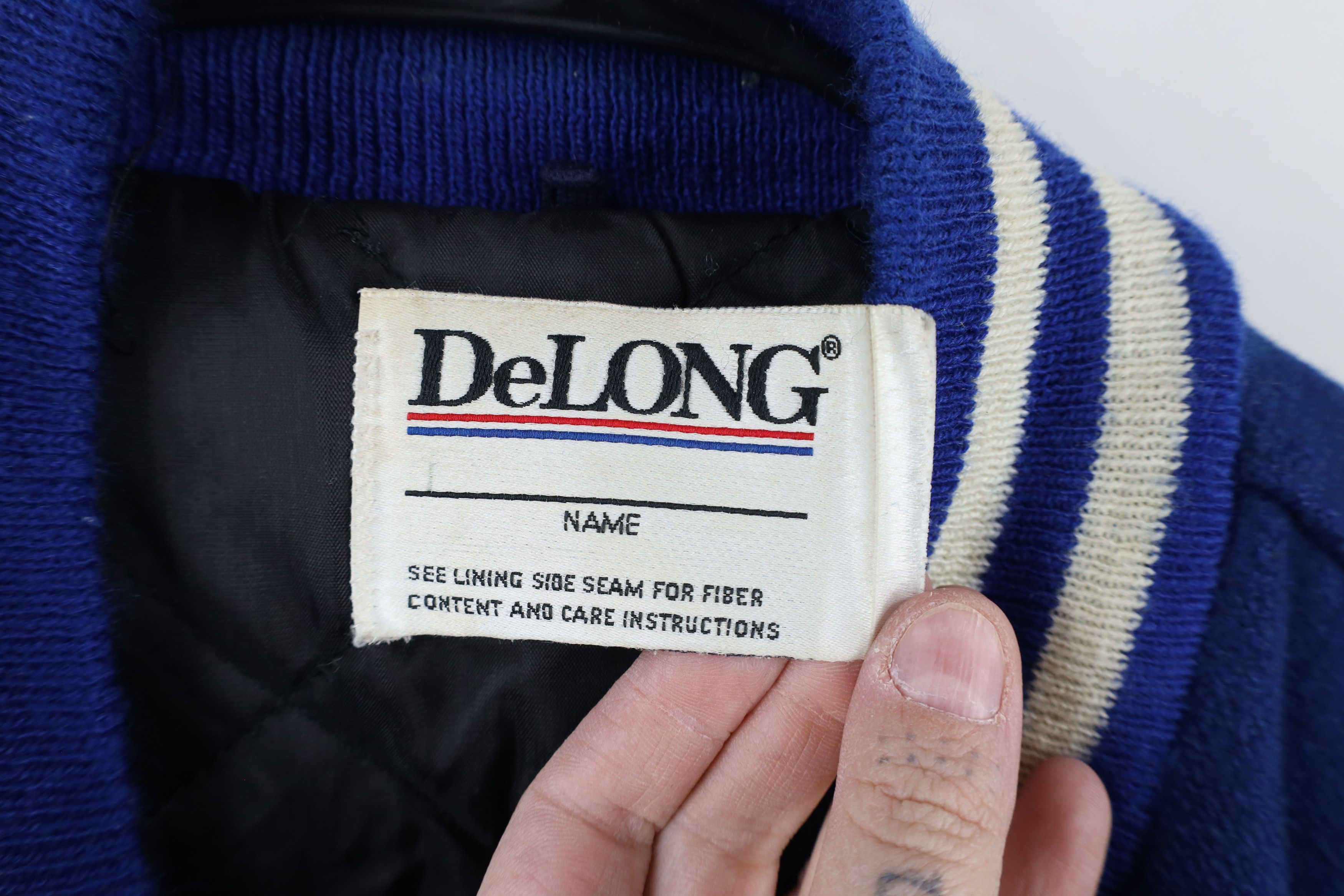 Vintage Vintage 90s Wool Leather Varsity Letterman Jacket Blue USA Size US XL / EU 56 / 4 - 10 Thumbnail