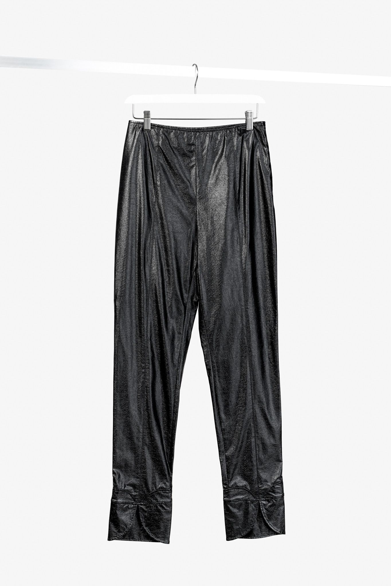 Courreges Courreges Black Shiny Crinkle Cuff Pants Size 25" / US 0 / IT 36 - 1 Thumbnail