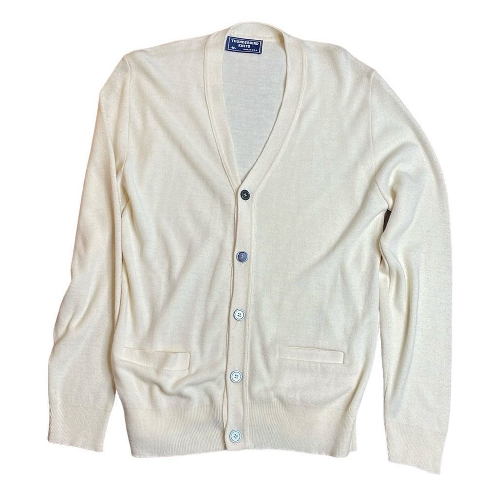 Vintage 70s Vintage Thunderbird Knits Cream cobain Cardigan Made in Size US M / EU 48-50 / 2 - 2 Thumbnail