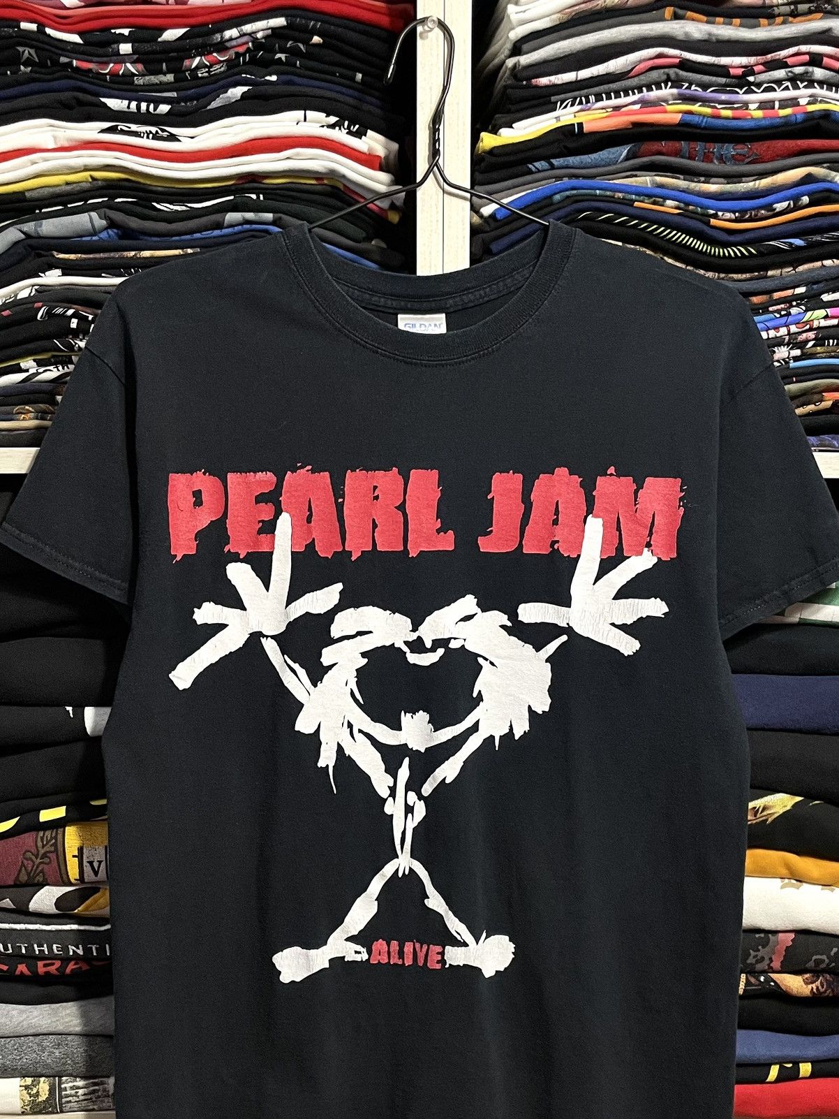 Band Tees Vintage 00s Pearl Jam Alive Stickman Rock Band T-Shirt Size US M / EU 48-50 / 2 - 4 Thumbnail