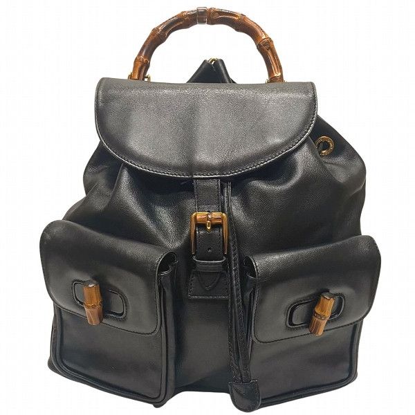 Gucci Gucci Gucci Bamboo Leather Backpack 00320580016 Leather Backpack 00320580016 in Good Condition Size ONE SIZE - 1 Thumbnail