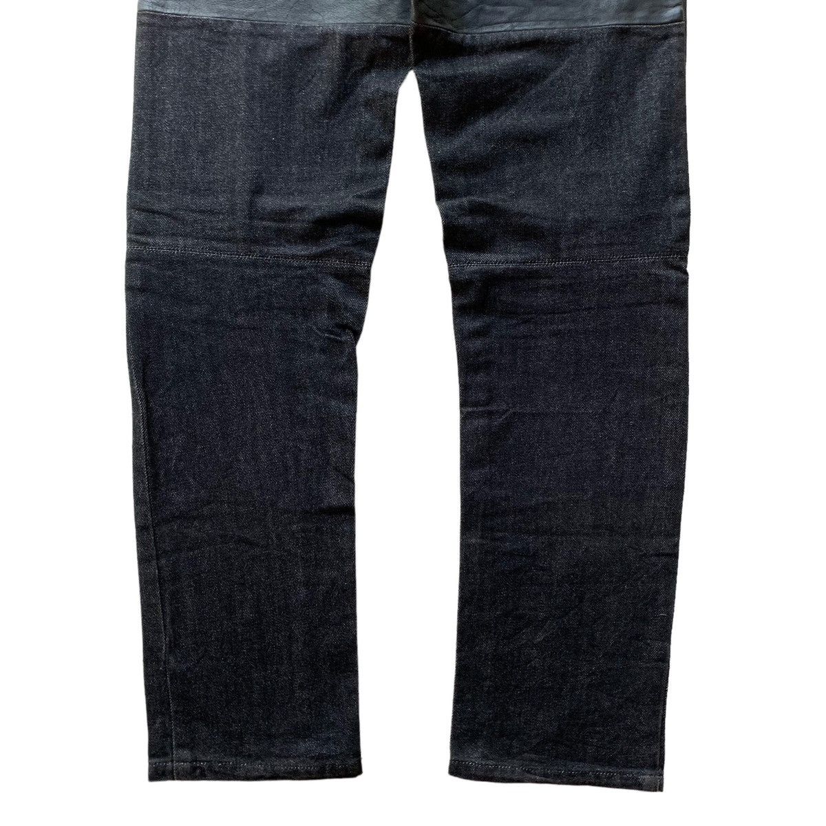 Japanese Brand 1990s - Shinichiro Arakawa Mix Leather Biker Denim Size US 32 / EU 48 - 2 Thumbnail