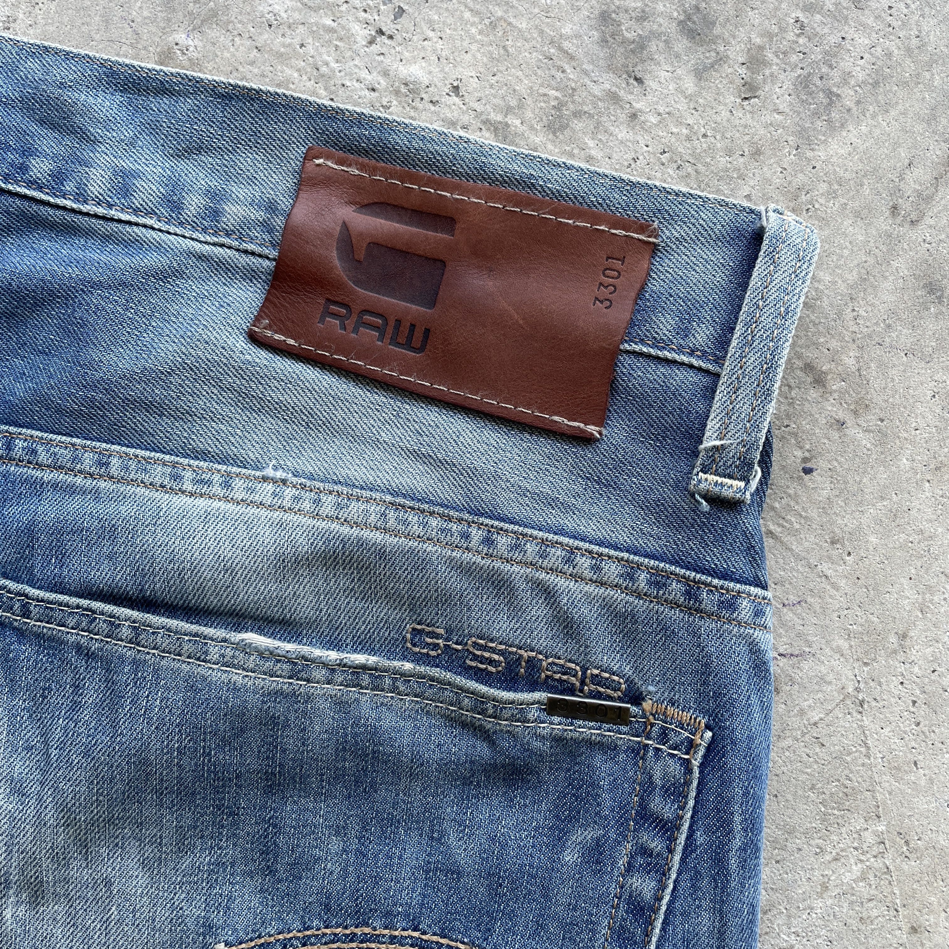 G-Star Vintage G-Star 3301 Distressed Jeans Faded Denim Pants Size US 35 - 10 Thumbnail