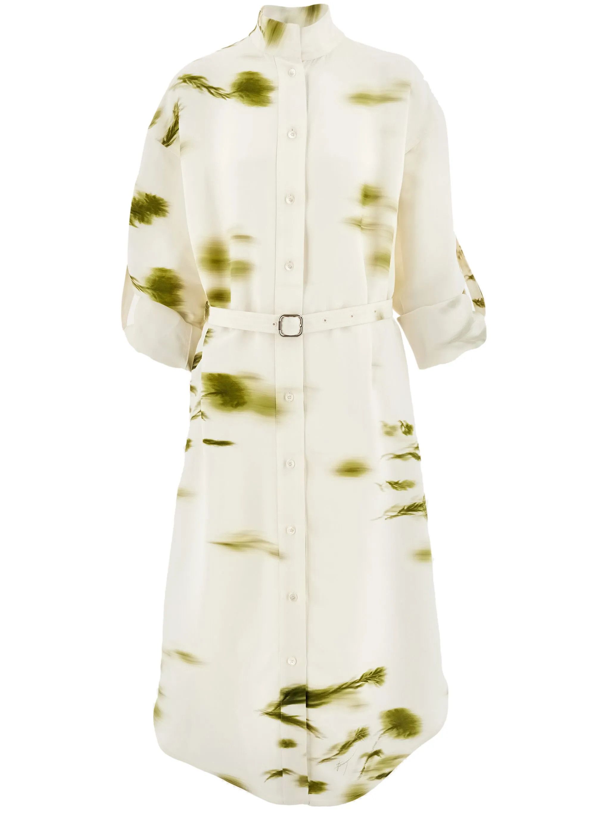 Salvatore Ferragamo o1s1rm0426 Blossom Print Shirt Dress in White Size XS / US 0-2 / IT 36-38 - 1 Thumbnail