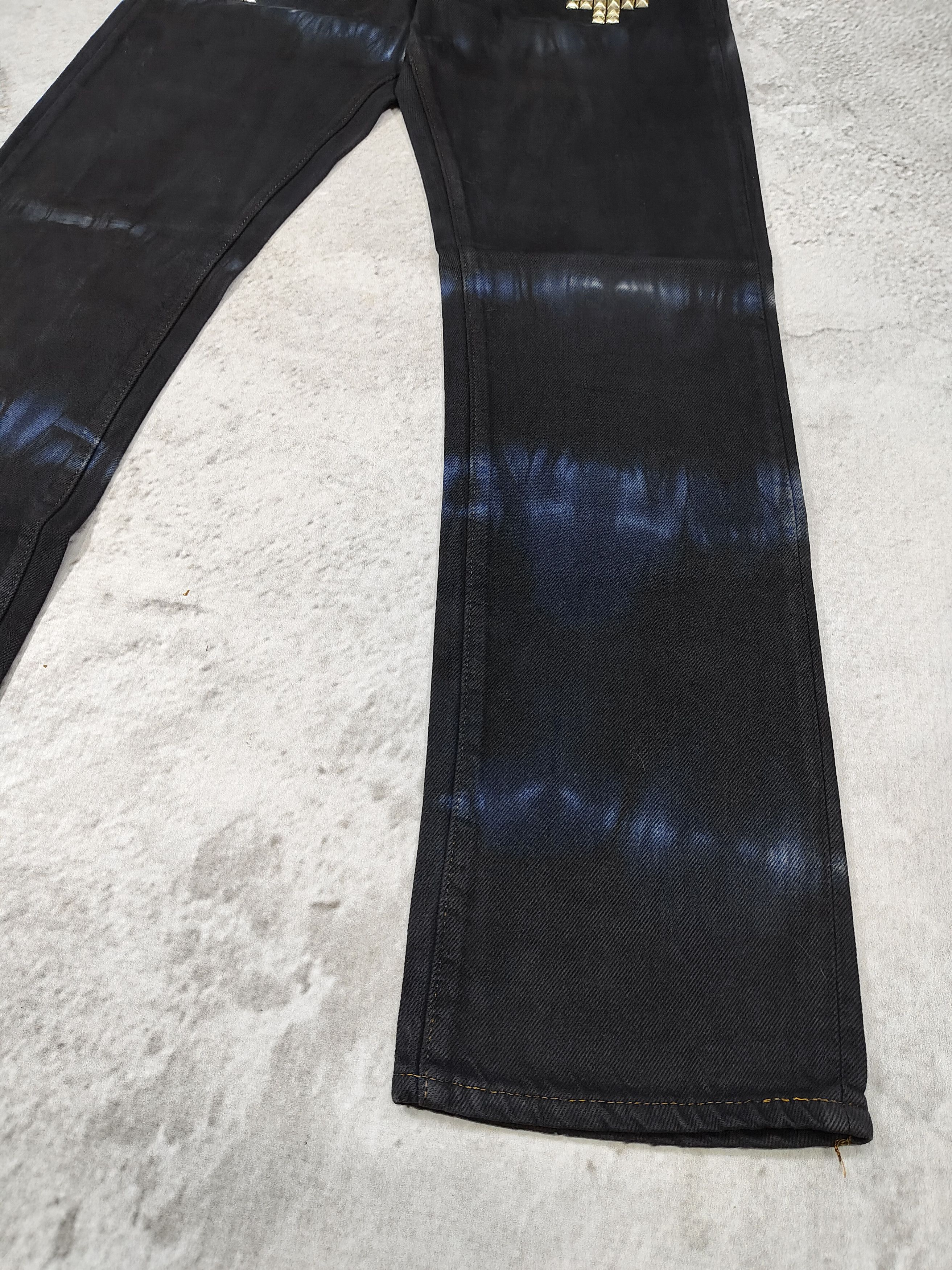 Seditionaries Obesity + Speed❤️‍🔥Gothic Punk Studded Cross Tiedye Jeans Size US 30 / EU 46 - 5 Thumbnail