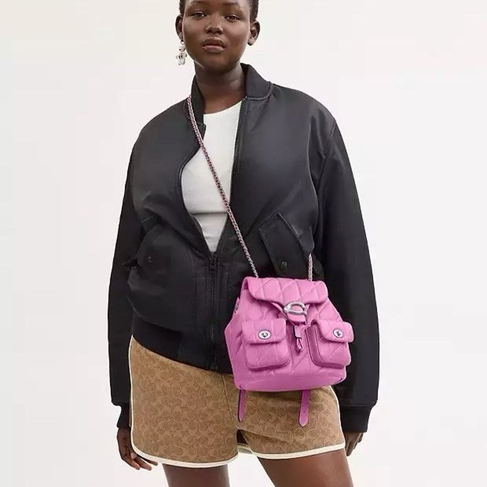 Coach NWT Coach Tabby Backpack Pillow Fuschia Leather CU076 Size ONE SIZE - 12 Thumbnail