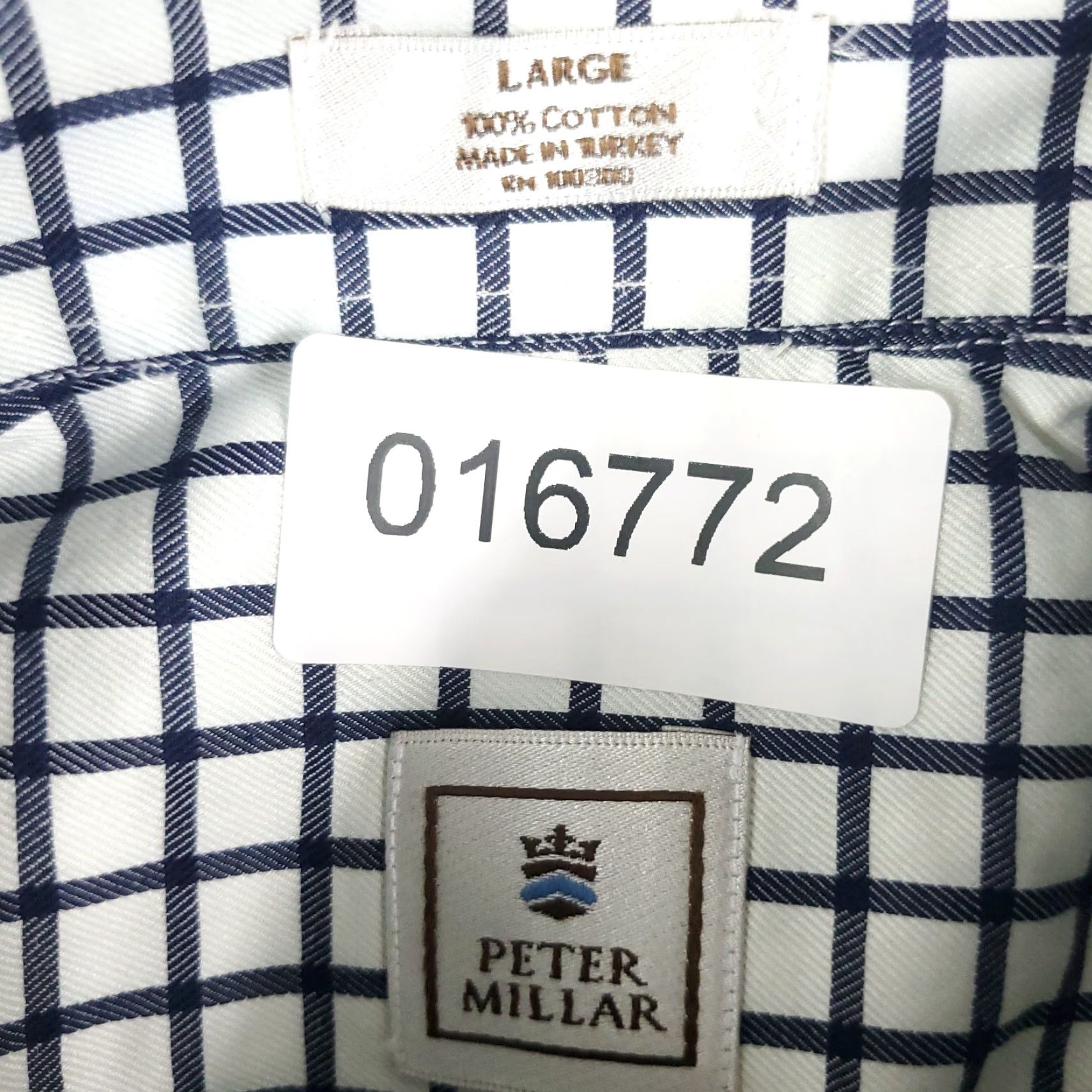 Peter Millar Peter Millar Button-Up Shirt Men’s Large Blue White Check Long Sleeve Casual Size US L / EU 52-54 / 3 - 7 Thumbnail