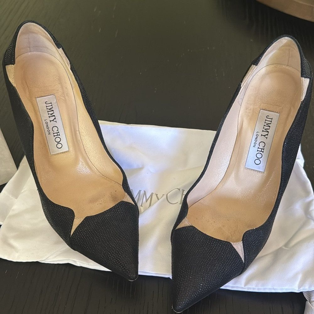 Jimmy Choo Jimmy Choo Tamika Black/Nude Textured Suede Heels. With box Size US 6.5 / IT 36.5 - 3 Thumbnail
