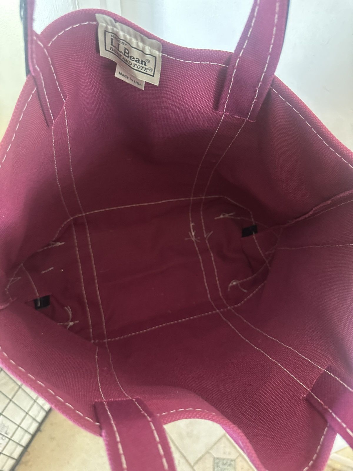 L.L. Bean Boat Tote Two Tone Purple Canvas Tote Bag Usa Rare