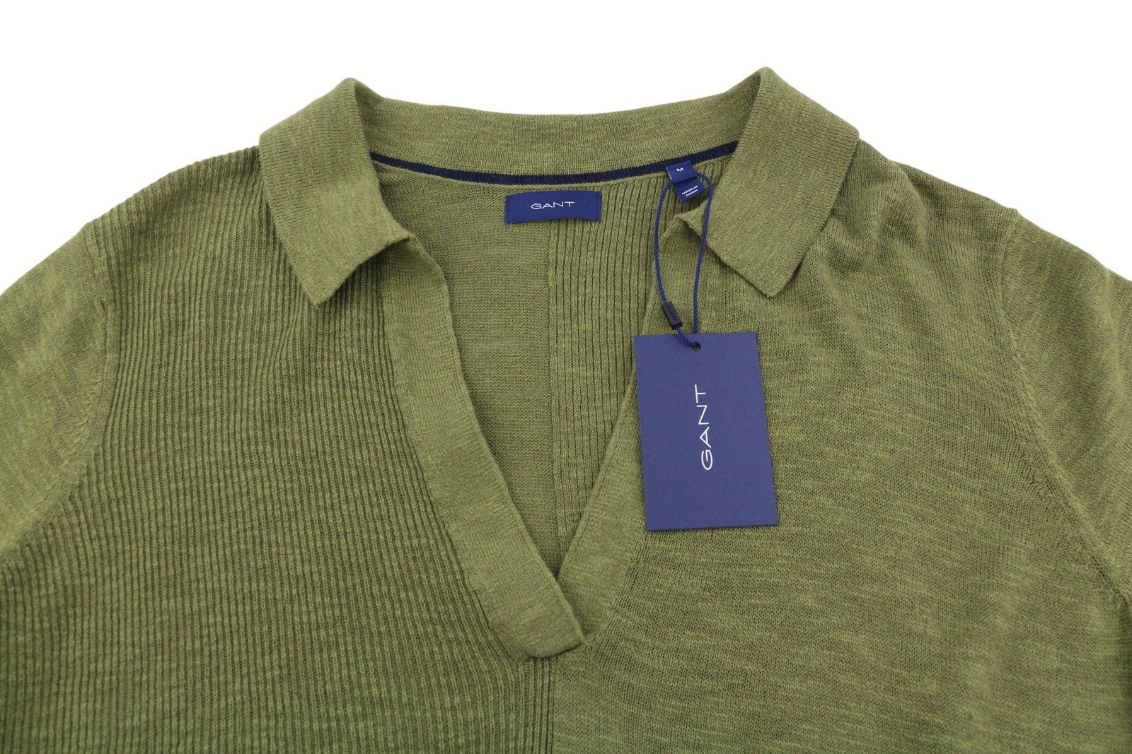 Gant RIBBED RUGGER M Utility Green Melange Linen 88115 Size M / US 6-8 / IT 42-44 - 4 Thumbnail