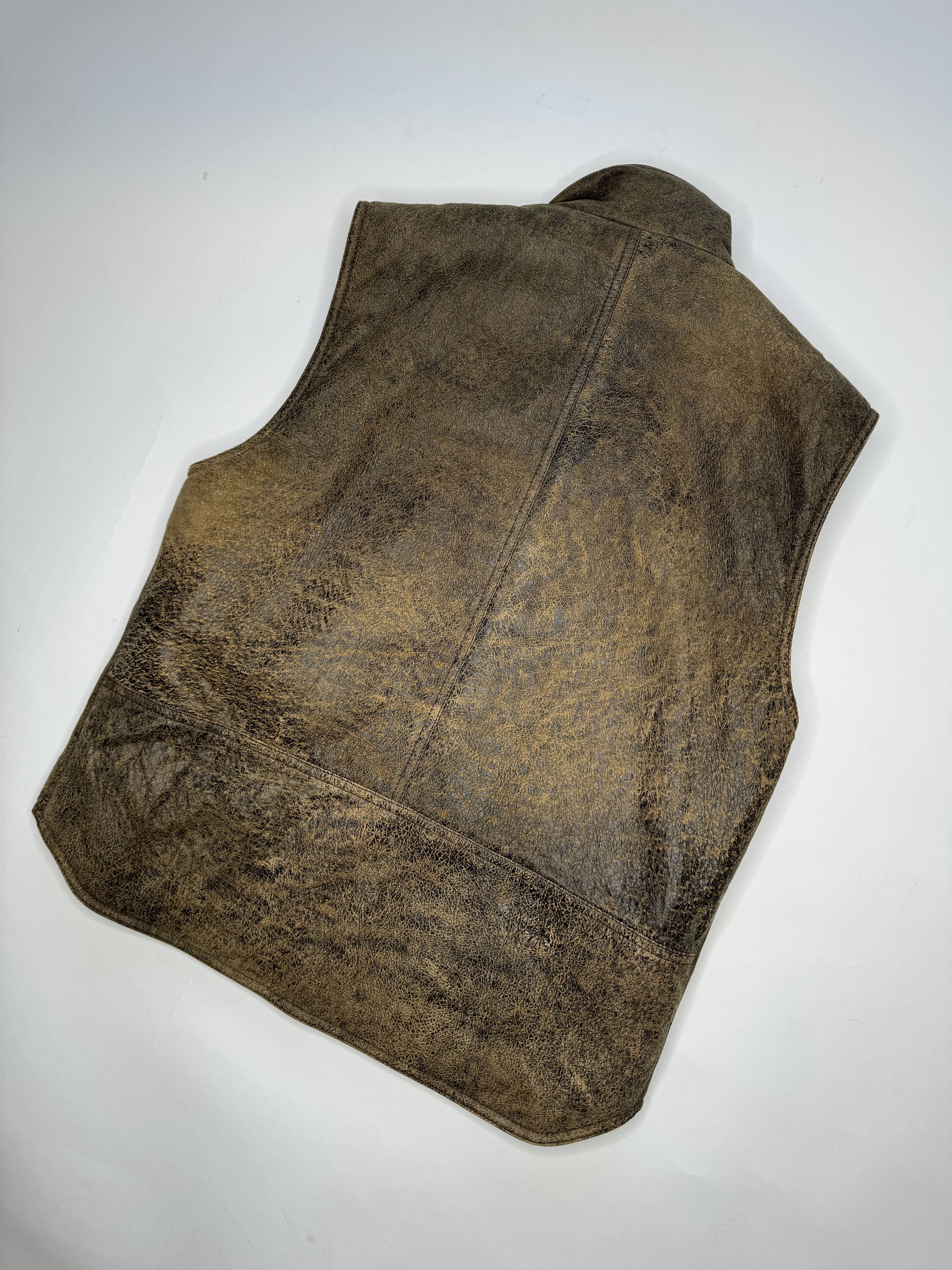 1017 ALYX 9SM Alyx Treated Tan Leather Cargo Vest Size US L / EU 52-54 / 3 - 6 Thumbnail