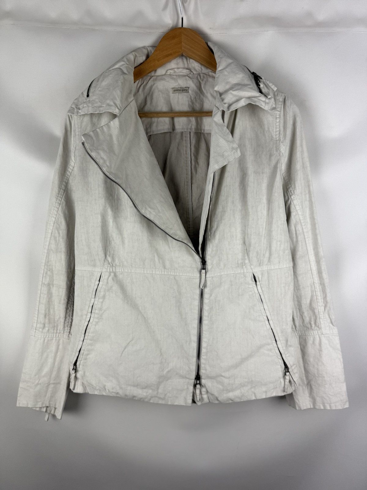 Annette Gortz Annette Gortz Avant-Garde Cotton Linen Biker Full Zip Jacket Size S / US 4 / IT 40 - 6 Thumbnail