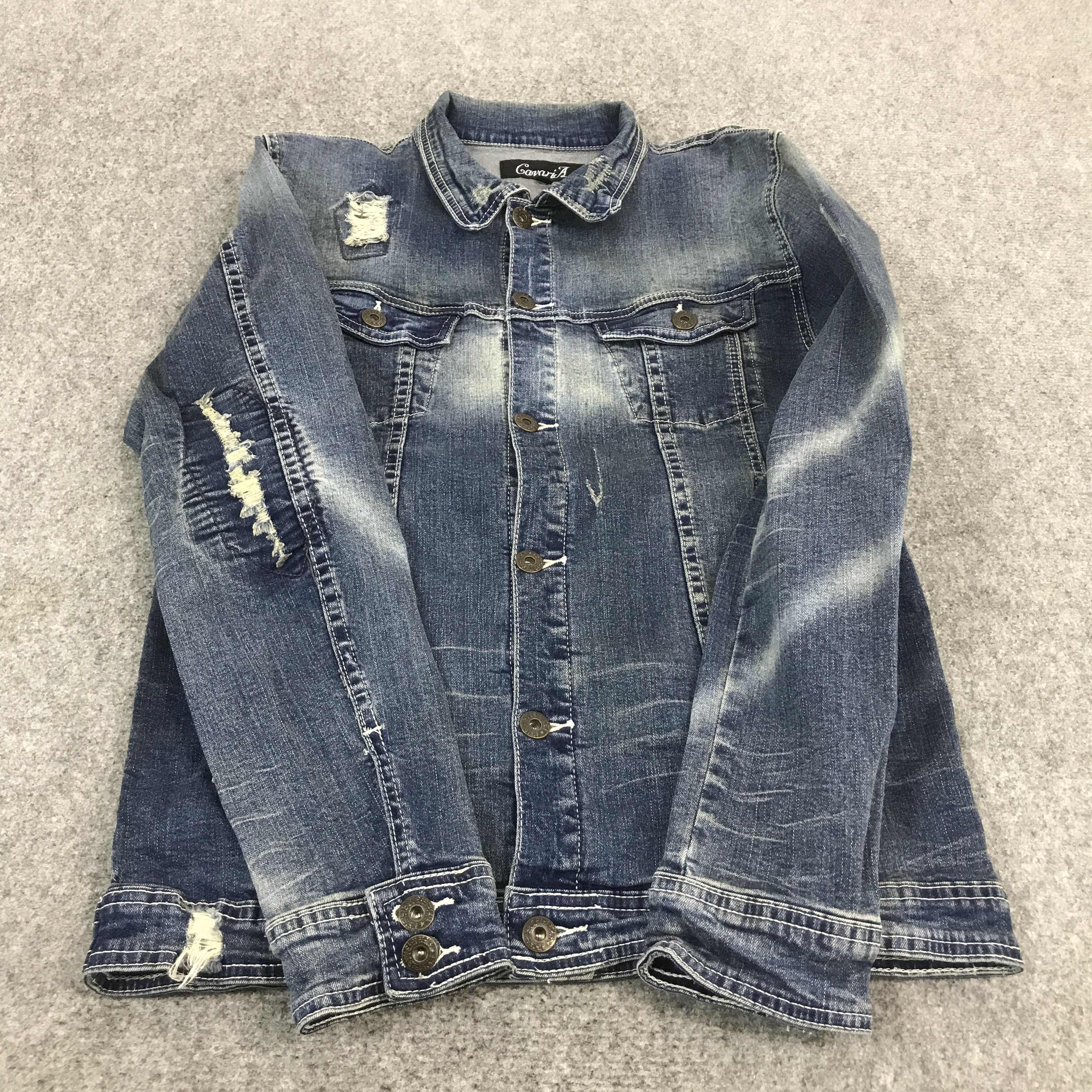 Japanese Brand GAVARIA DISTRESSET DESIGN BUTTON JACKET Size US L / EU 52-54 / 3 - 8 Thumbnail