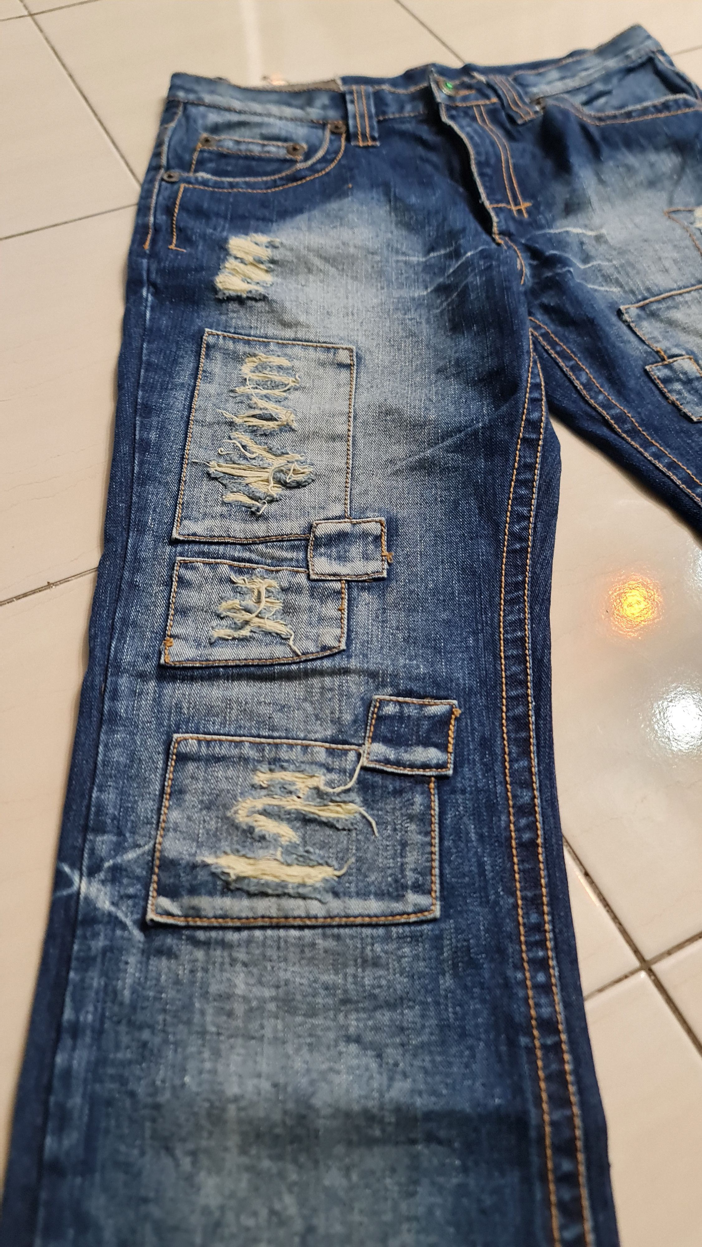 Japanese Brand × Vintage Japanesse Patchwork Jeans Size US 32 / EU 48 - 5 Thumbnail