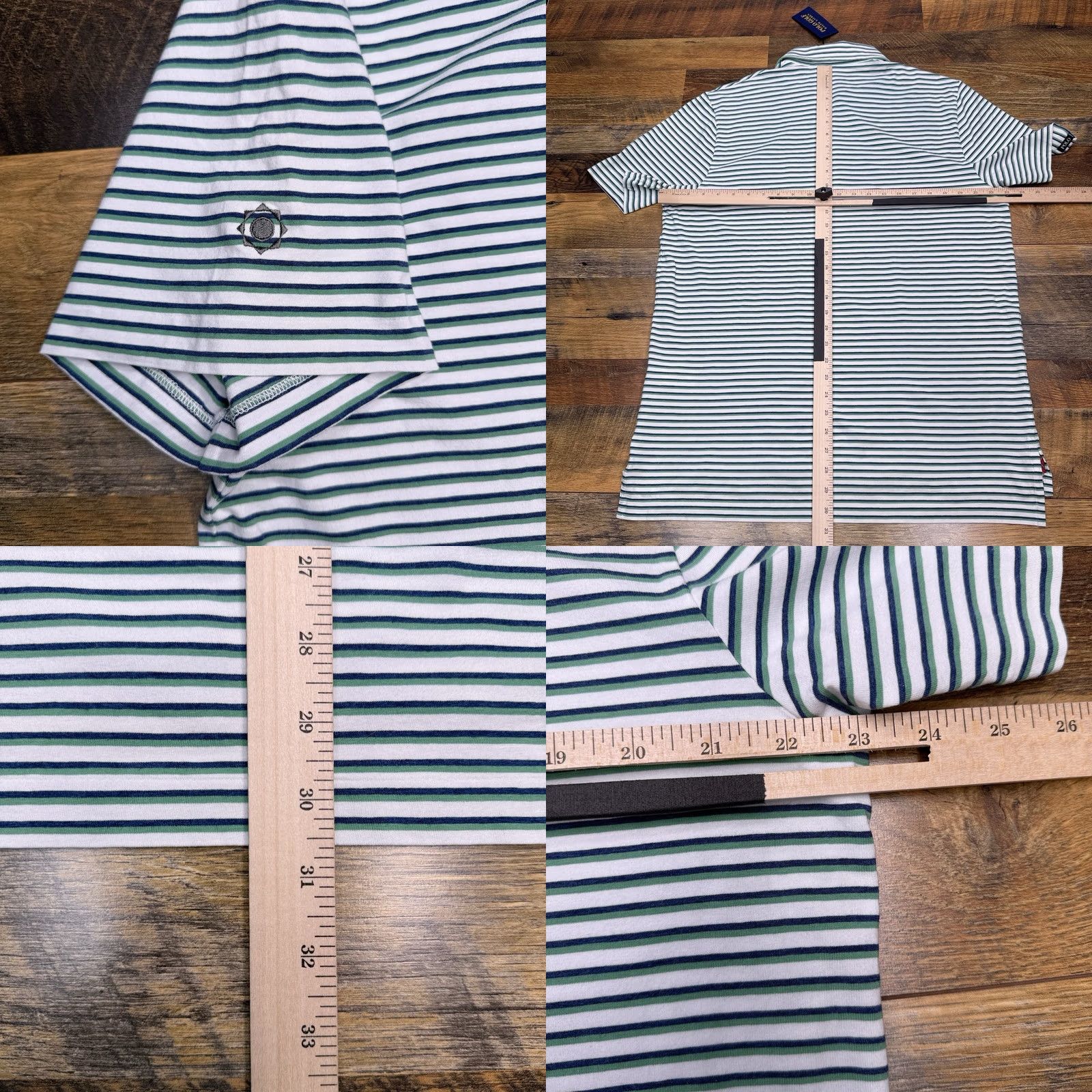 Ralph Lauren Polo Golf Ralph Lauren Stretch Lisle Shirt Mens Large Green Striped New Size US L / EU 52-54 / 3 - 9 Thumbnail
