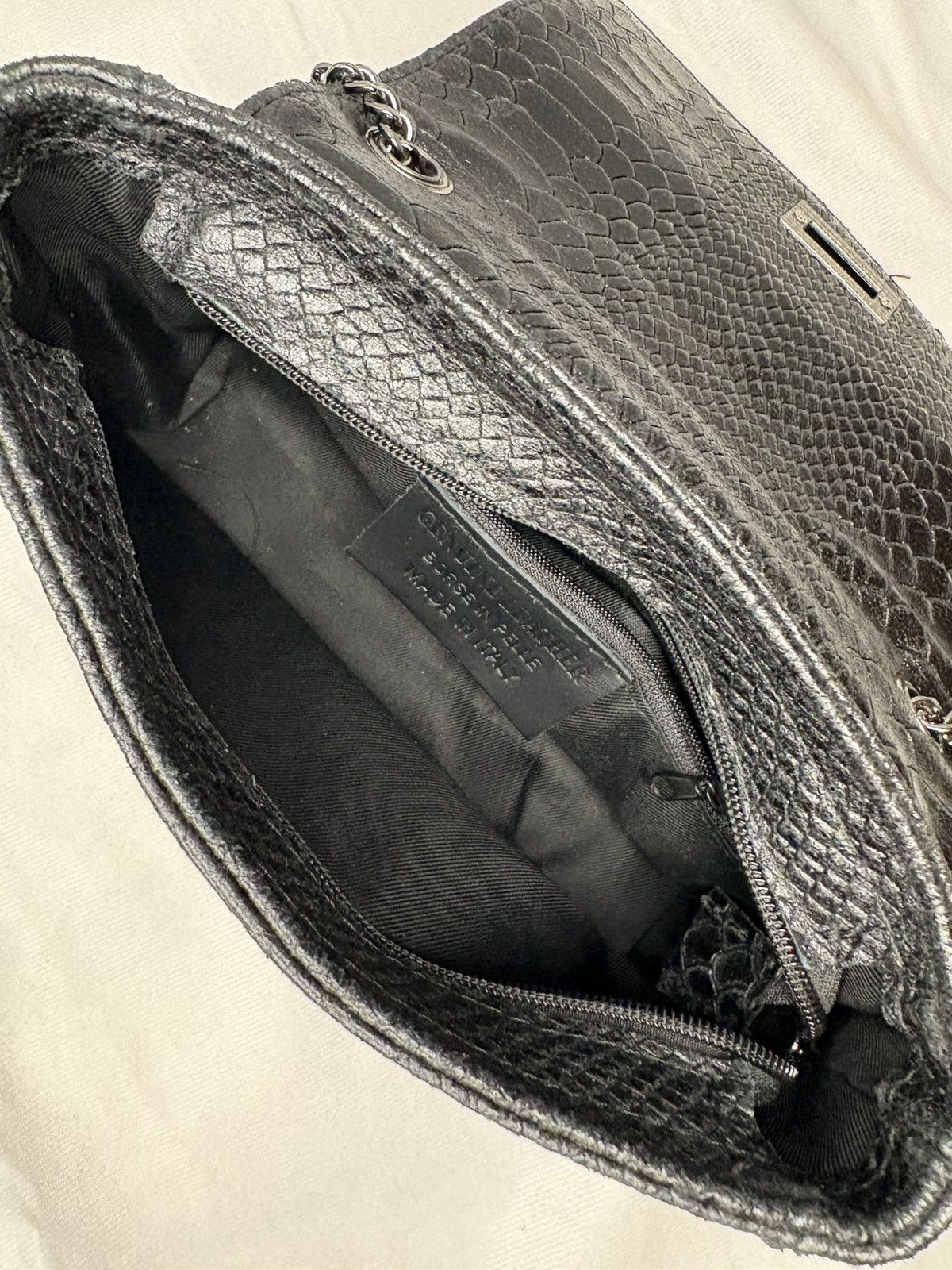 Other Black Italian Leather Snakeskin Chain Bag Size ONE SIZE - 4 Thumbnail