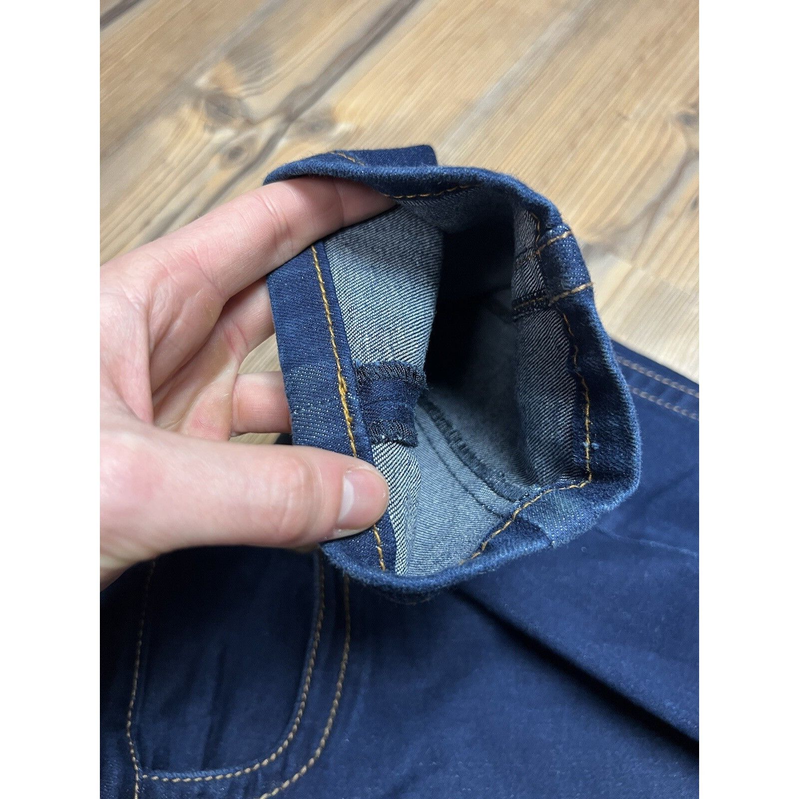 Prada Prada Big Logo Women`s Dark Blue Skinny Jeans Size 27 Size 27" / US 4 / IT 40 - 7 Thumbnail