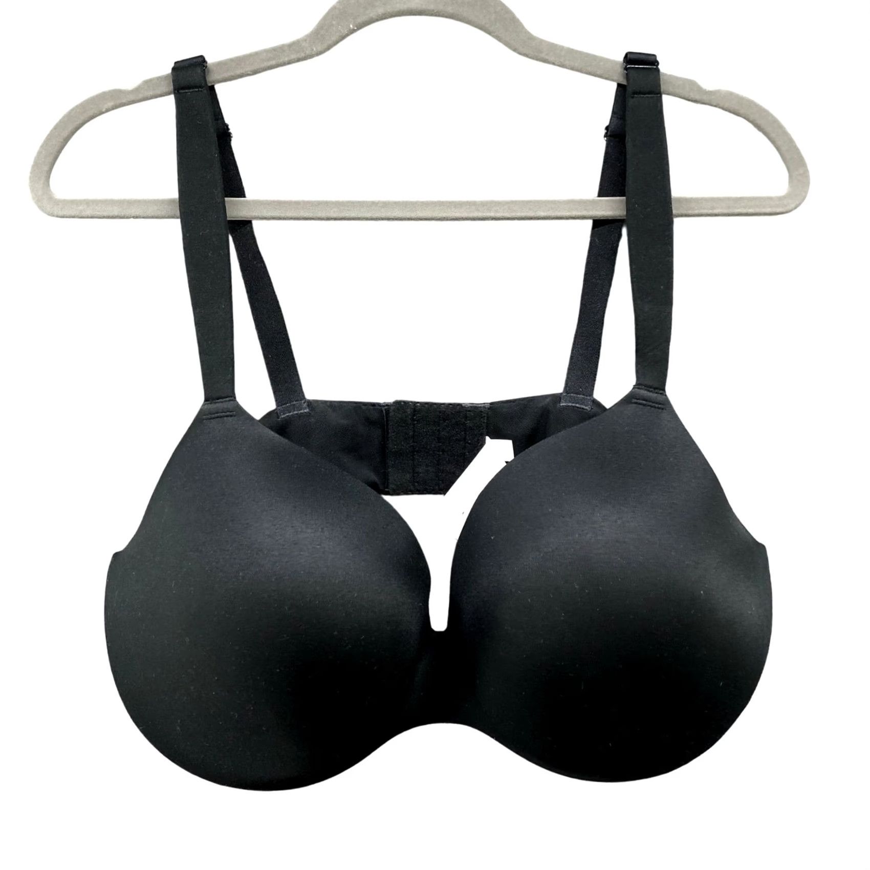 Vintage Auden Black Bra Womens 42D Underwire Lightly Lined Back Closure T-Shirt Bra Hook & Eye Size ONE SIZE - 2 Thumbnail