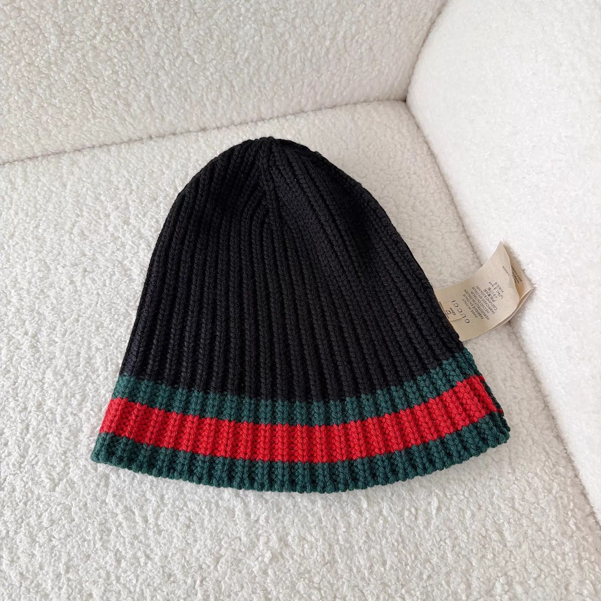 Gucci Gucci Black Stripe Knit Beanie M Size ONE SIZE - 3 Thumbnail
