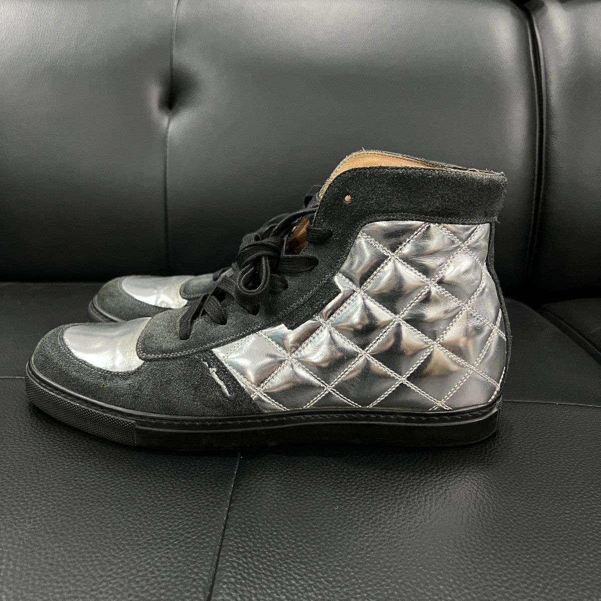 Marc Jacobs Marc Jacobs Metallic Suede High-Top Sneakers Size US 7 / EU 40 - 4 Thumbnail