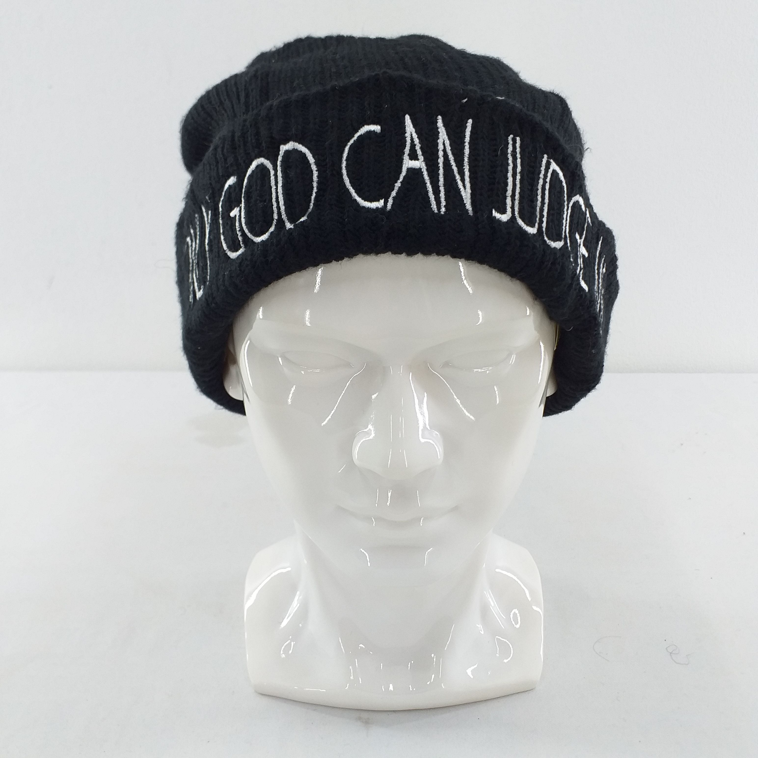 Japanese Brand Only God Can Judge Me Embroidery Snow Cap Hat Beanie -BN209 Size ONE SIZE - 1 Thumbnail