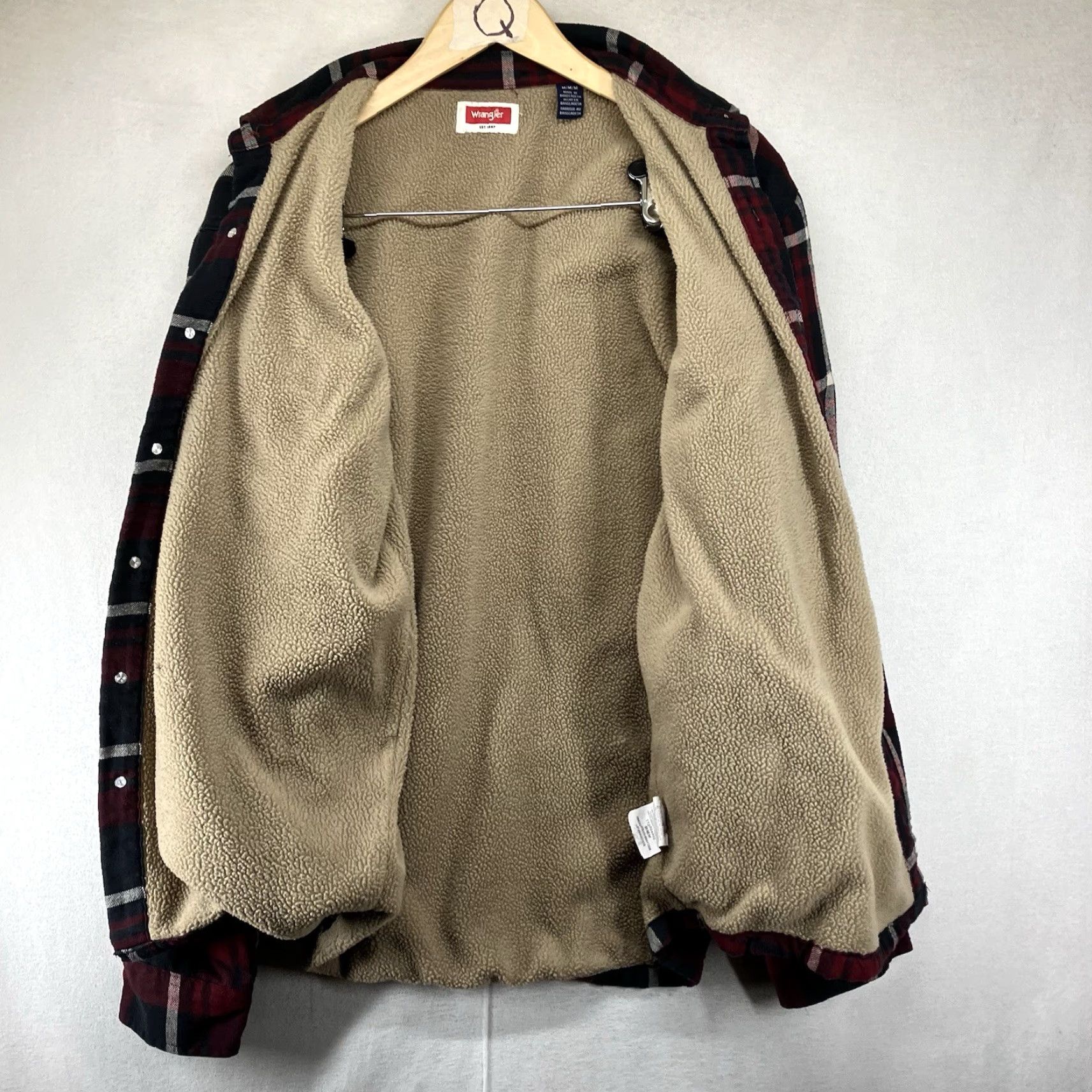 Wrangler VINTAGE Wrangler Shirt Jacket Men M Heavy Plaid Sherpa Lined Flannel Barn Coat Shacket Red 45 in Chest Mens Regular Size M Size US M / EU 48-50 / 2 - 3 Thumbnail