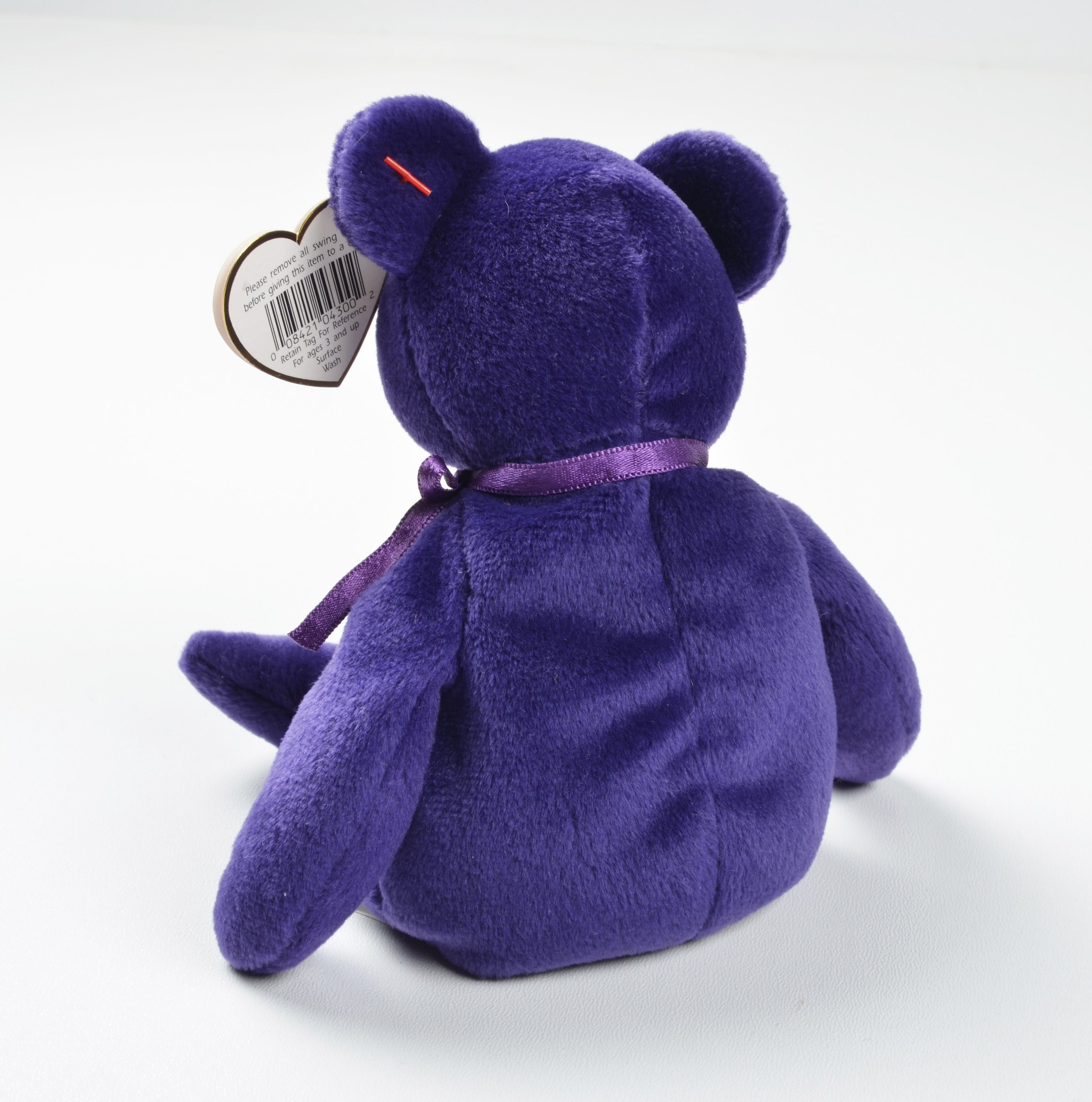 Vintage Ty Beanie Babies Princess Diana Bear Purple 1997 Size ONE SIZE - 3 Thumbnail