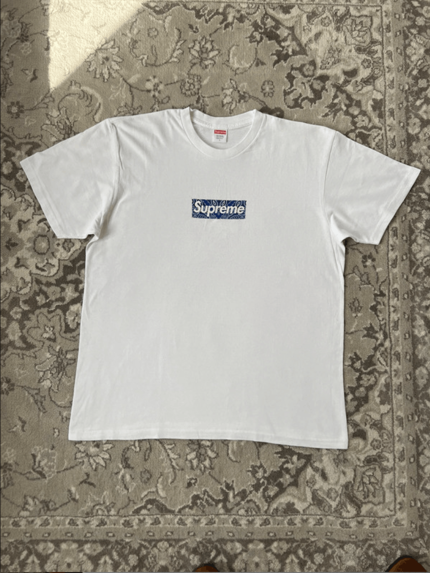 Supreme Supreme White Bandana Box Logo t-shirt L | Grailed