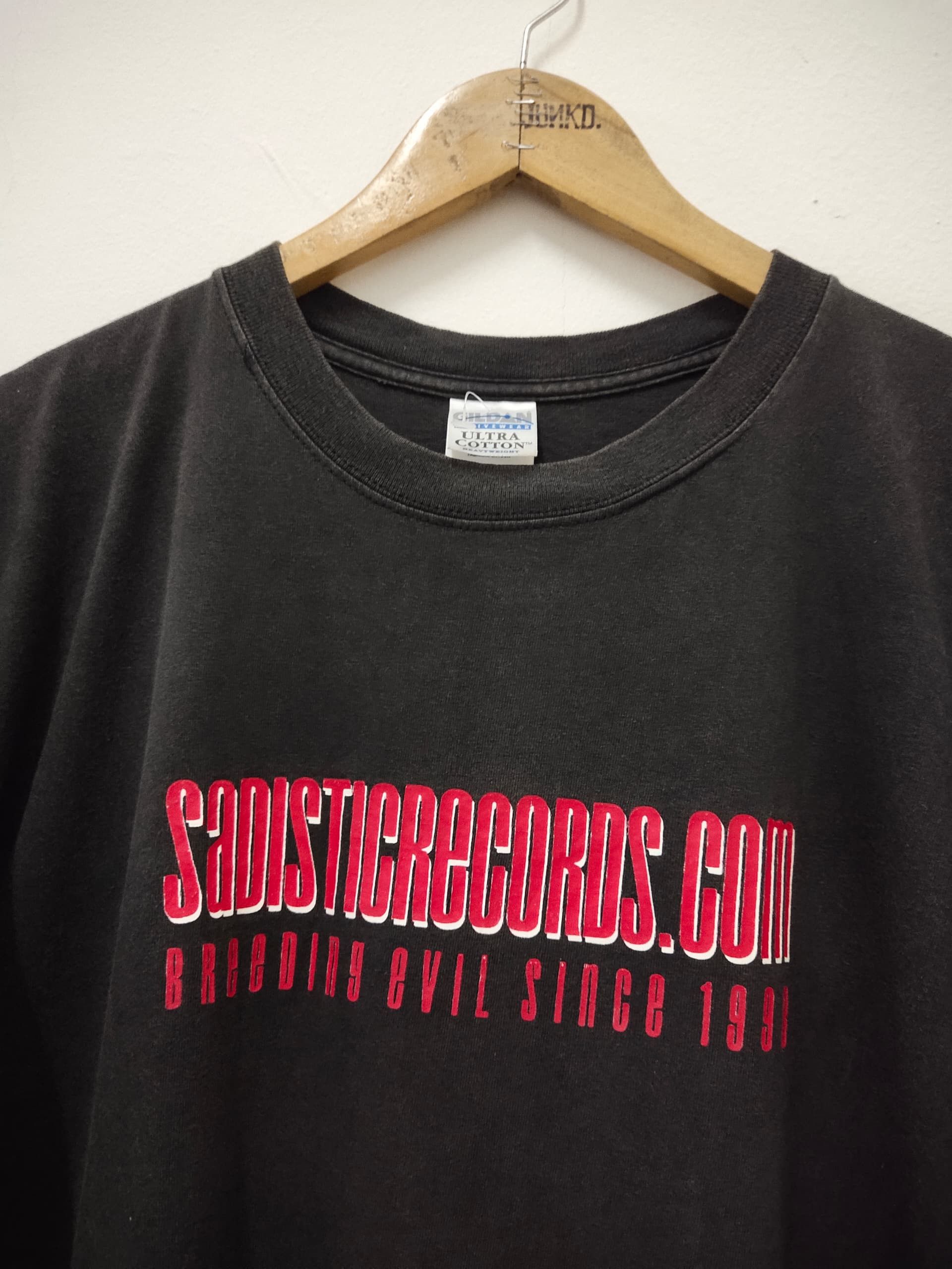 Band Tees Vintage 90s Sadistic Record black metal promo t shirt Size US L / EU 52-54 / 3 - 7 Thumbnail