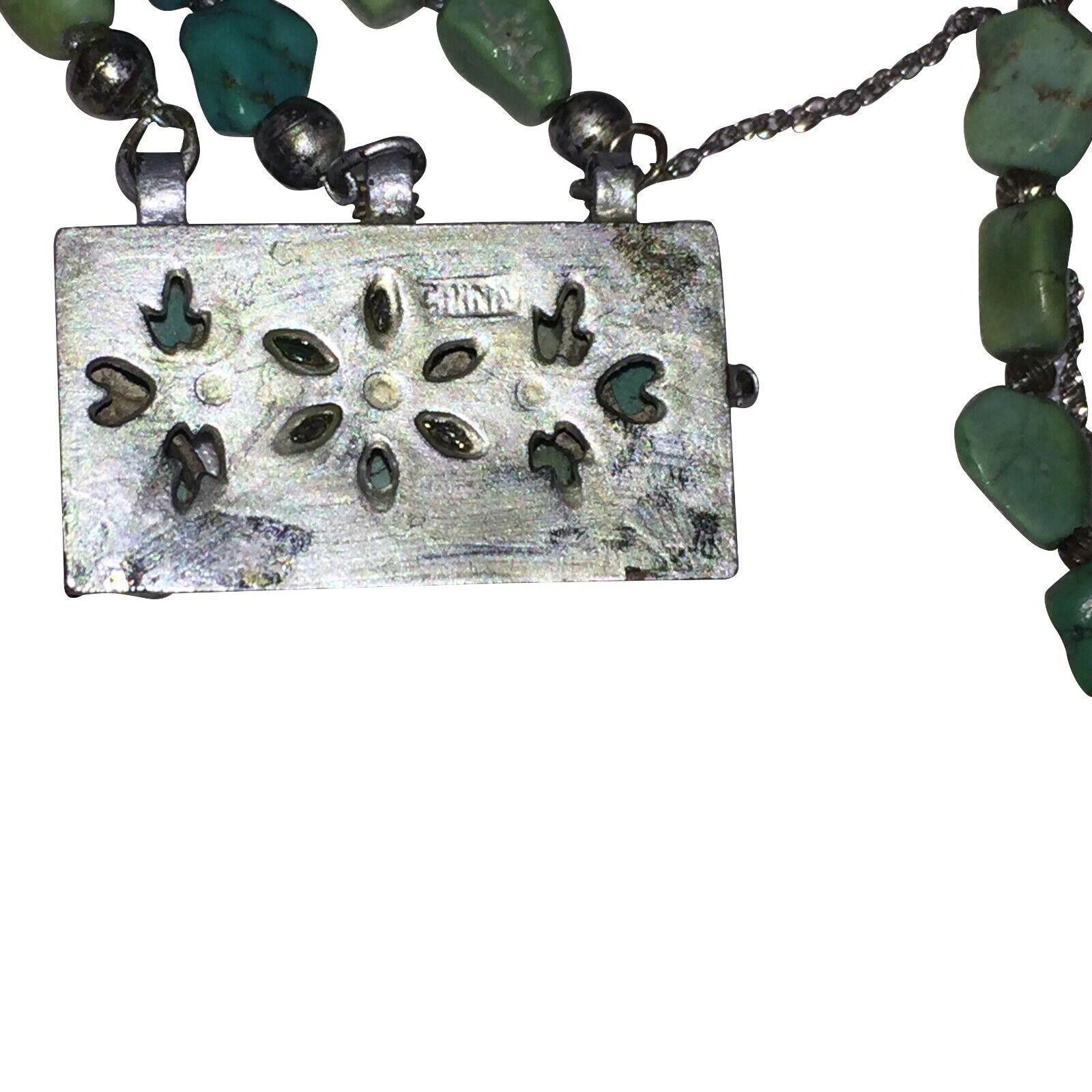 Designer Chinese Art Deco Turquoise Necklace & Bracelet Set Size ONE SIZE - 10 Thumbnail