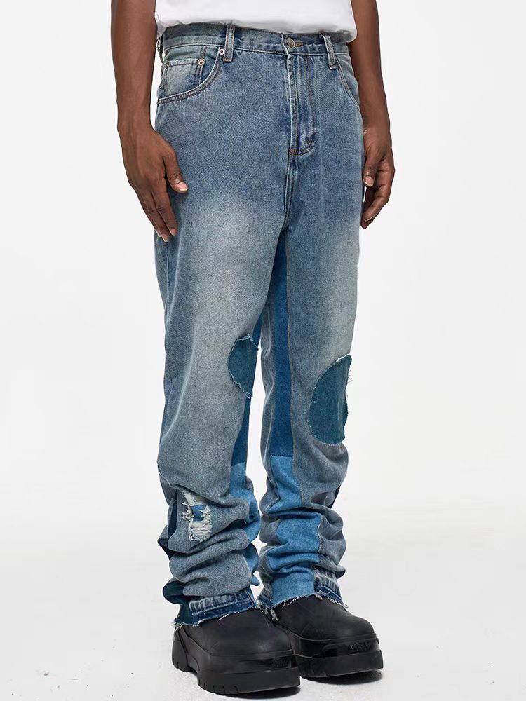 Japanese Brand × Jean High Street Spliced Patchwork Aged Loose Micro Flare Jeans Size US 32 / EU 48 - 1 Thumbnail