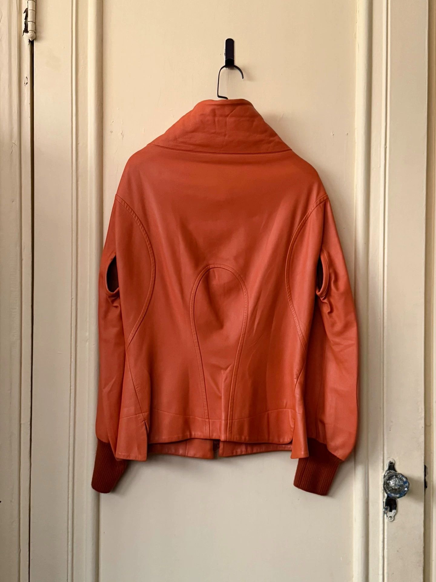 Yohji Yamamoto Yohji Yamamoto Main Line Hermes Orange Leather Jacket Size S / US 4 / IT 40 - 2 Thumbnail