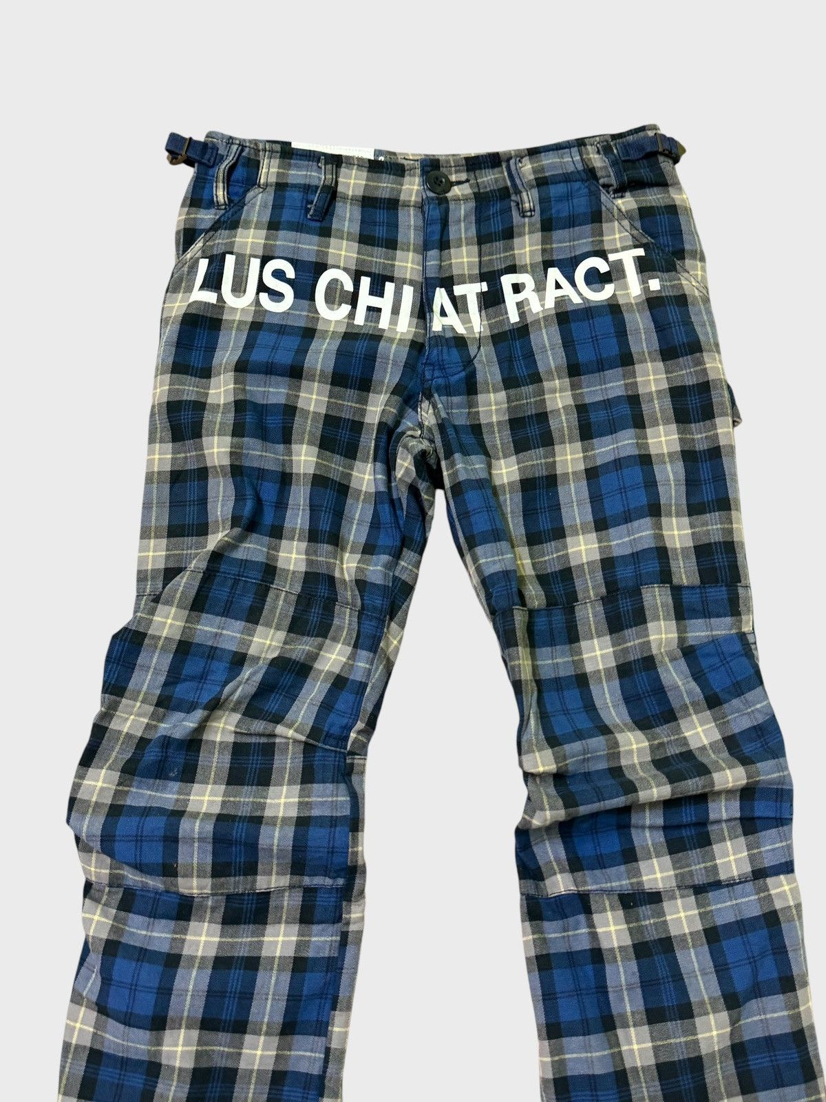 Japanese Brand VINTAGE RE DARK PLAID BLUE TARTAN PLAID PUNK DRAWSTRING PANT Size US 27 - 3 Thumbnail