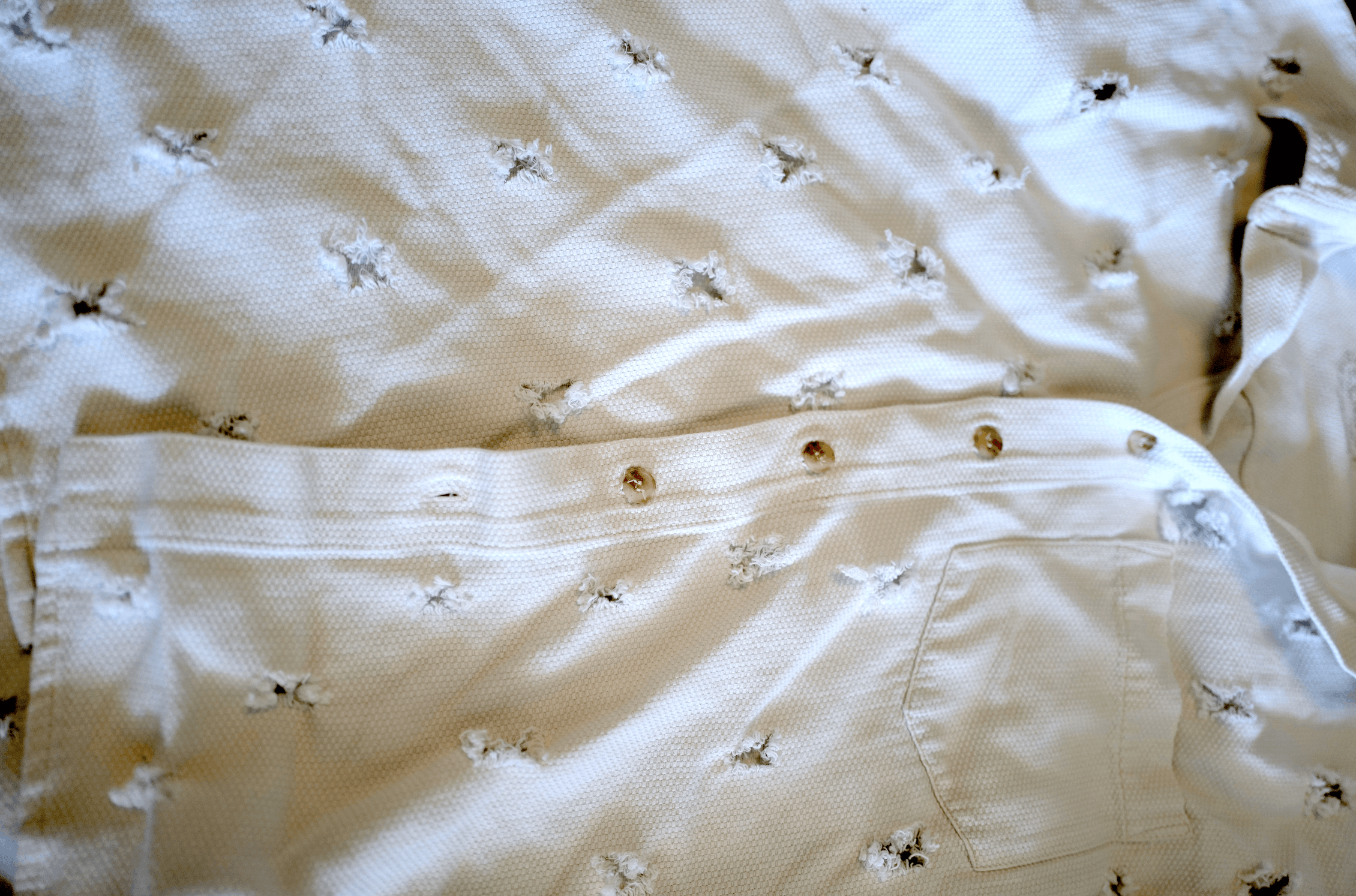 Designer Textured Avant Garde Distressed Button Up Size US M / EU 48-50 / 2 - 4 Thumbnail