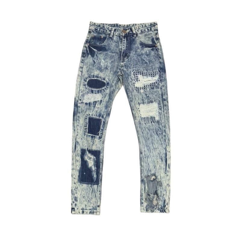 としぼんページ Vintage Japanese Patchwork Shashiko Boro Acid Wash Jeans - www.i