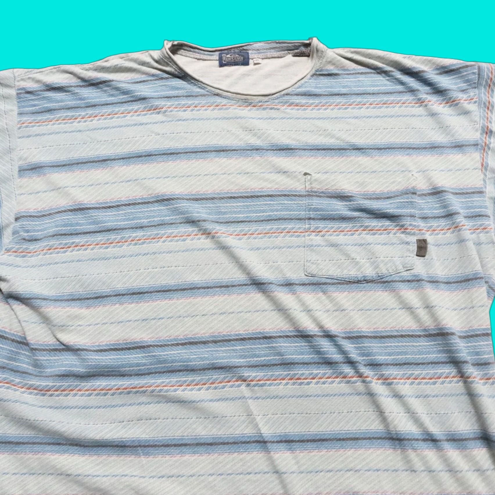 Quiksilver Vintage Quicksilver Shirt XL Distressed Blue Mens Shirt Size US XL / EU 56 / 4 - 1 Thumbnail