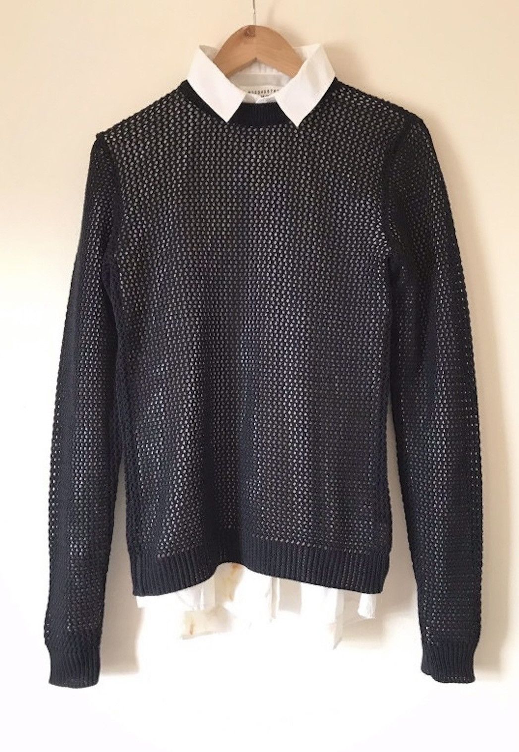 image of Raf Simons 1997 Translucent Mesh Knit in Black, Men's (Size Small)