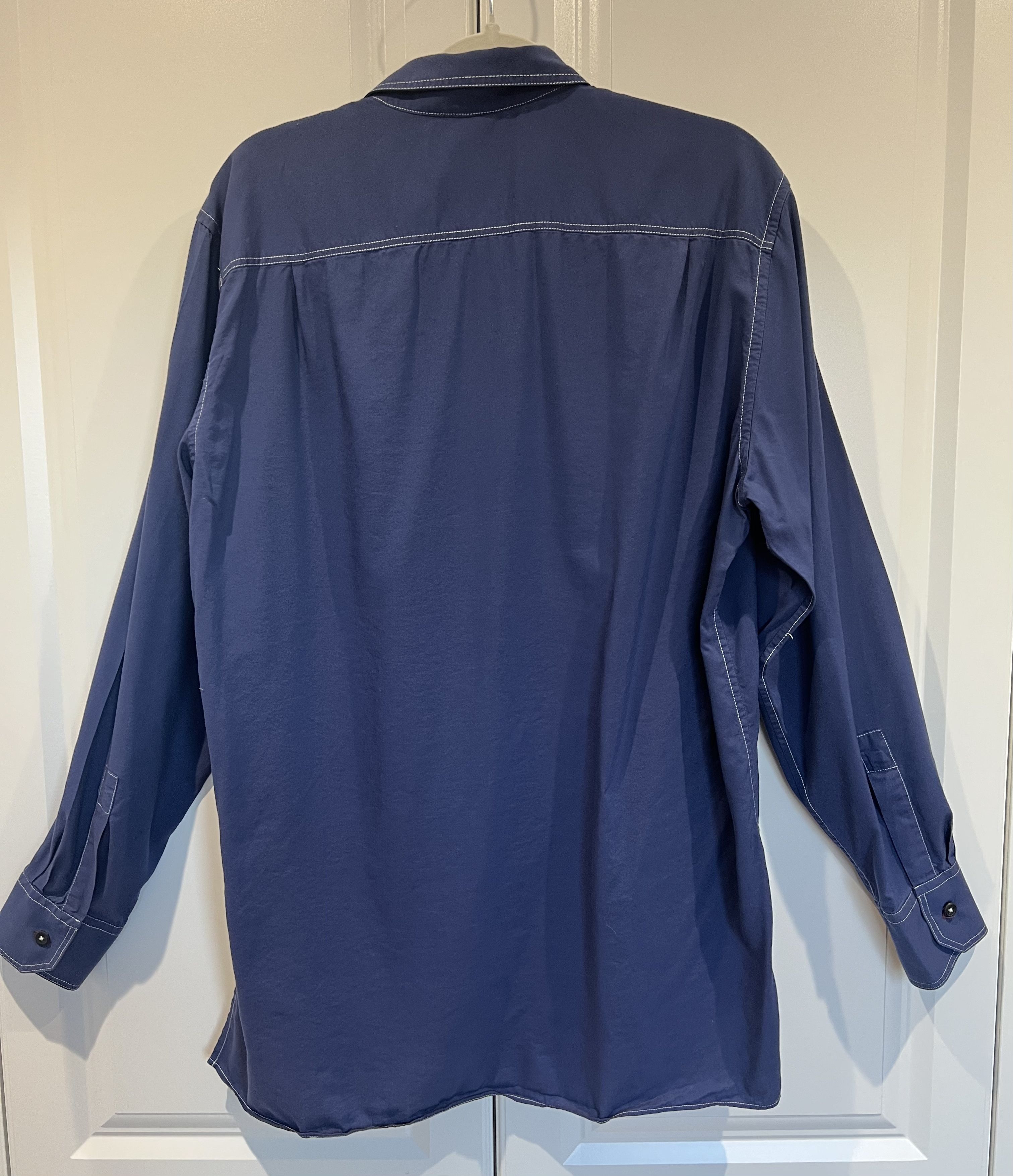 Paul Smith Navy long-sleeve shirt with white contrast stitch Size US M / EU 48-50 / 2 - 3 Thumbnail
