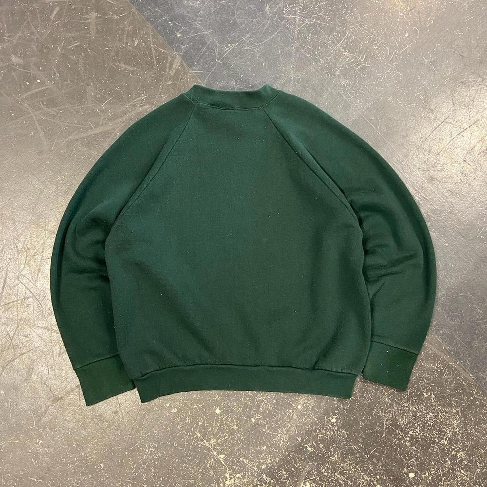 Fruit Of The Loom 90s Forest Green Fruit of the Loom Blank Crewneck Size US L / EU 52-54 / 3 - 3 Thumbnail